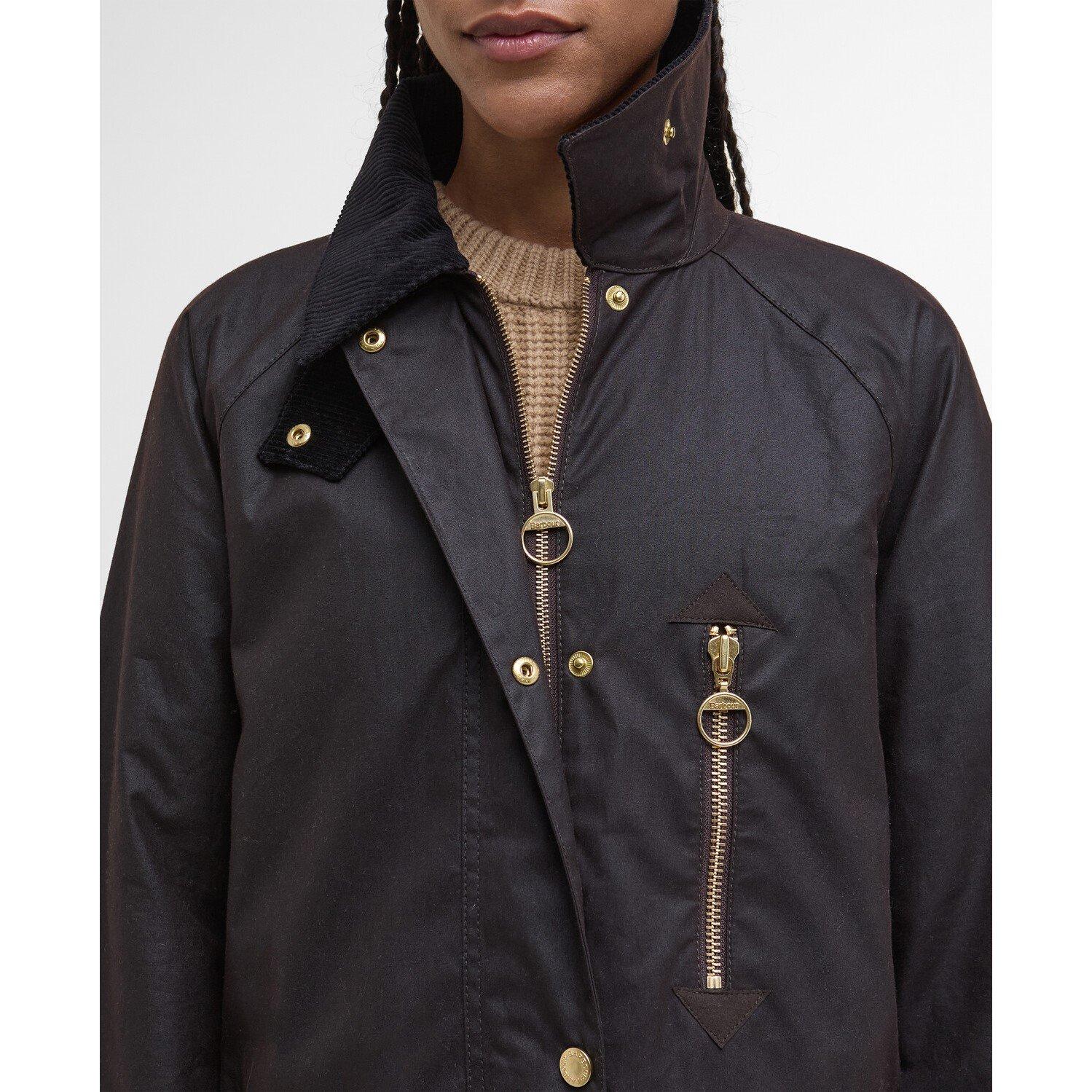 Rustic/Tartan - Barbour - Women's Evette Waxed Long Sleeve Wax Jacket - 9