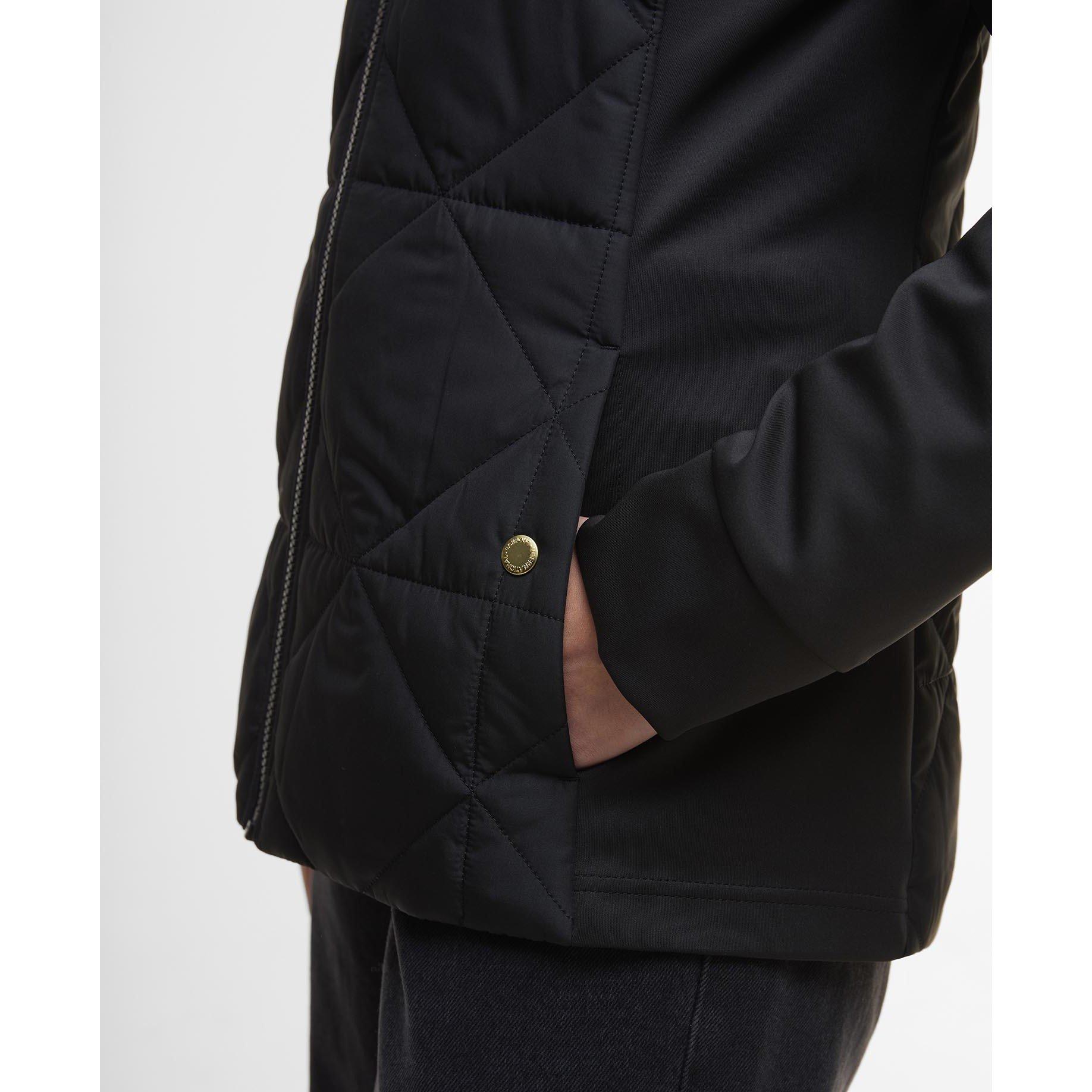 Black - Barbour International - Women's Kya Long Sleeve Quilted Jacket - 6