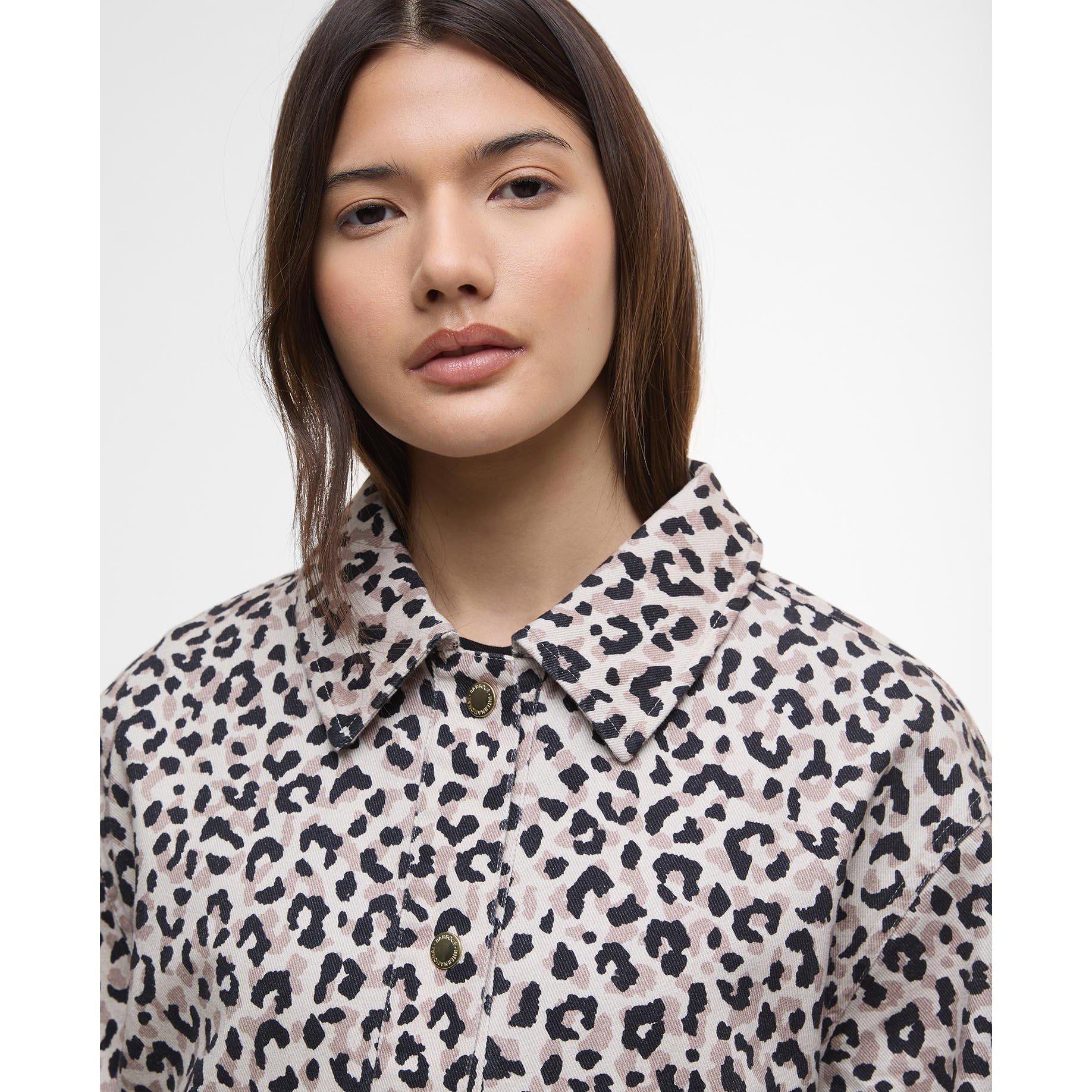 Multi - Barbour International - Women's Harley Animal Print Cotton Long Sleeve Overshirt - 4