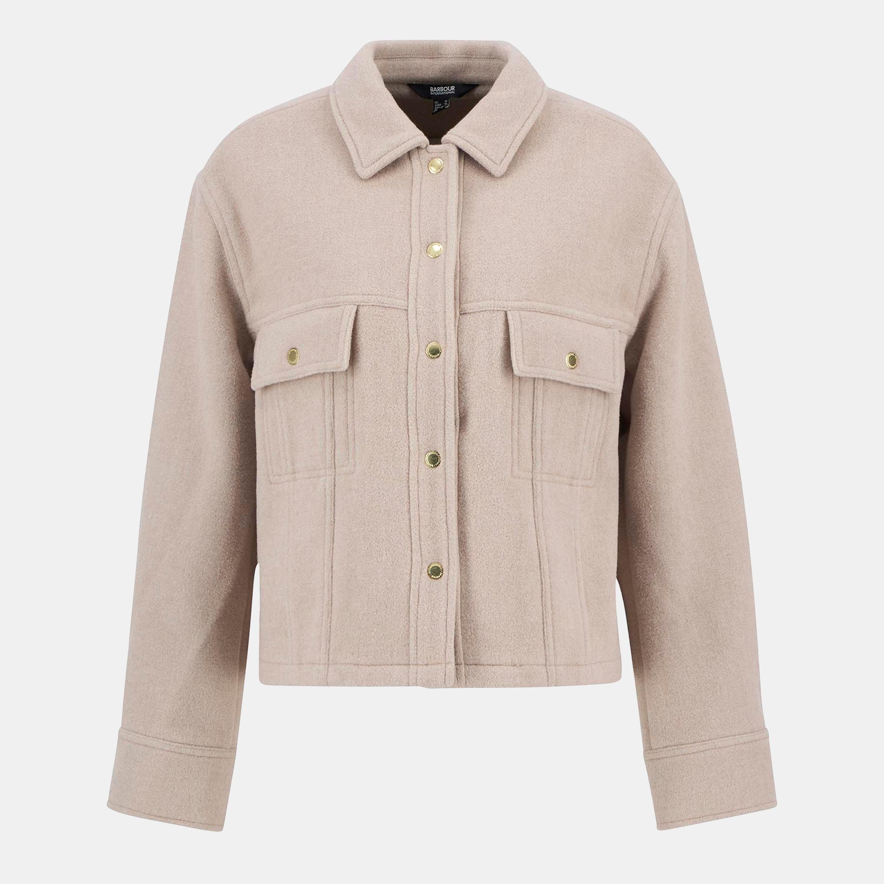 Oat - Barbour International - Women's Chloe Long Sleeve 2 Pocket Overshirt - 1