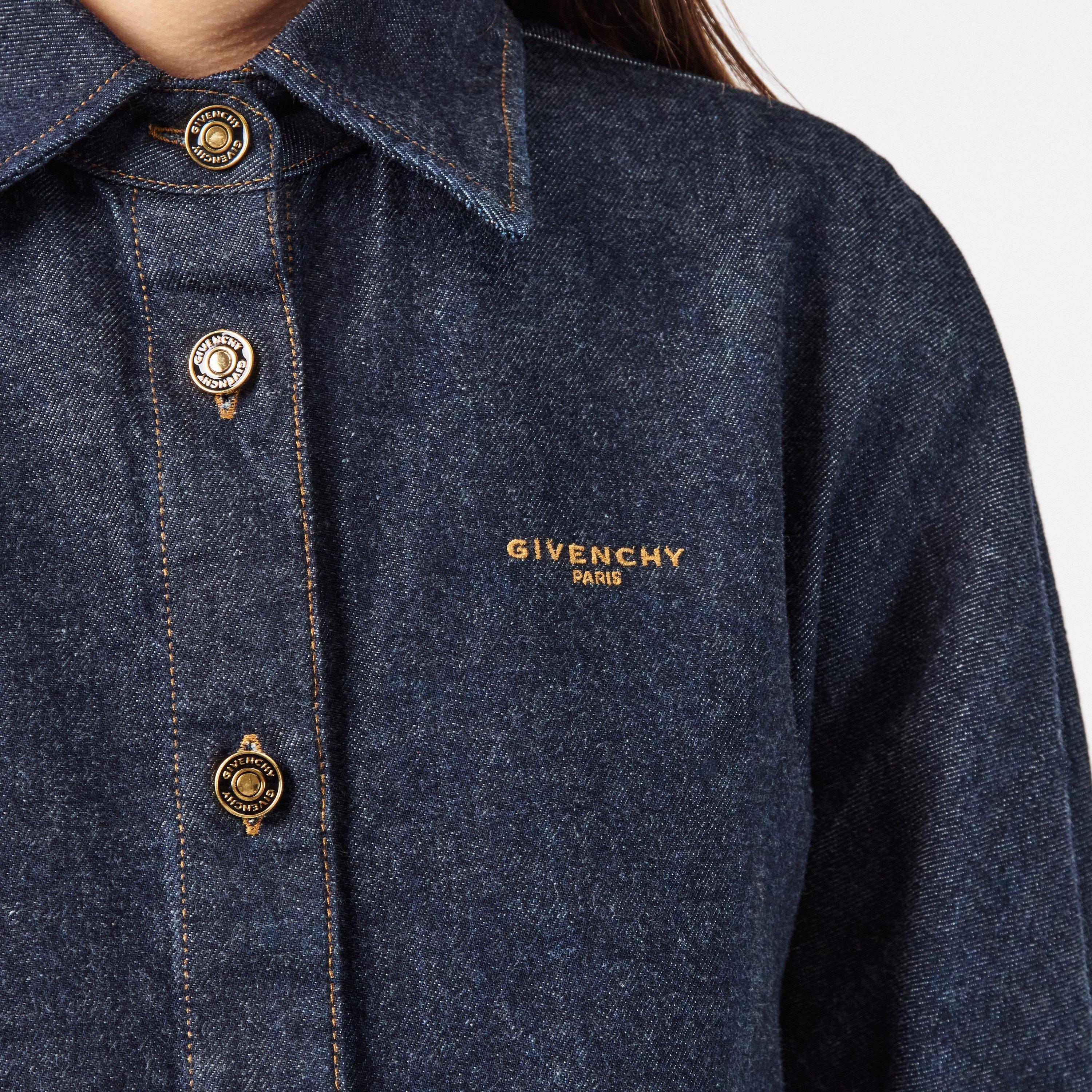 Dark Blue - GIVENCHY - Women's Givenchy Denim Cotton Long Sleeve Dark Blue Overshirt - 5