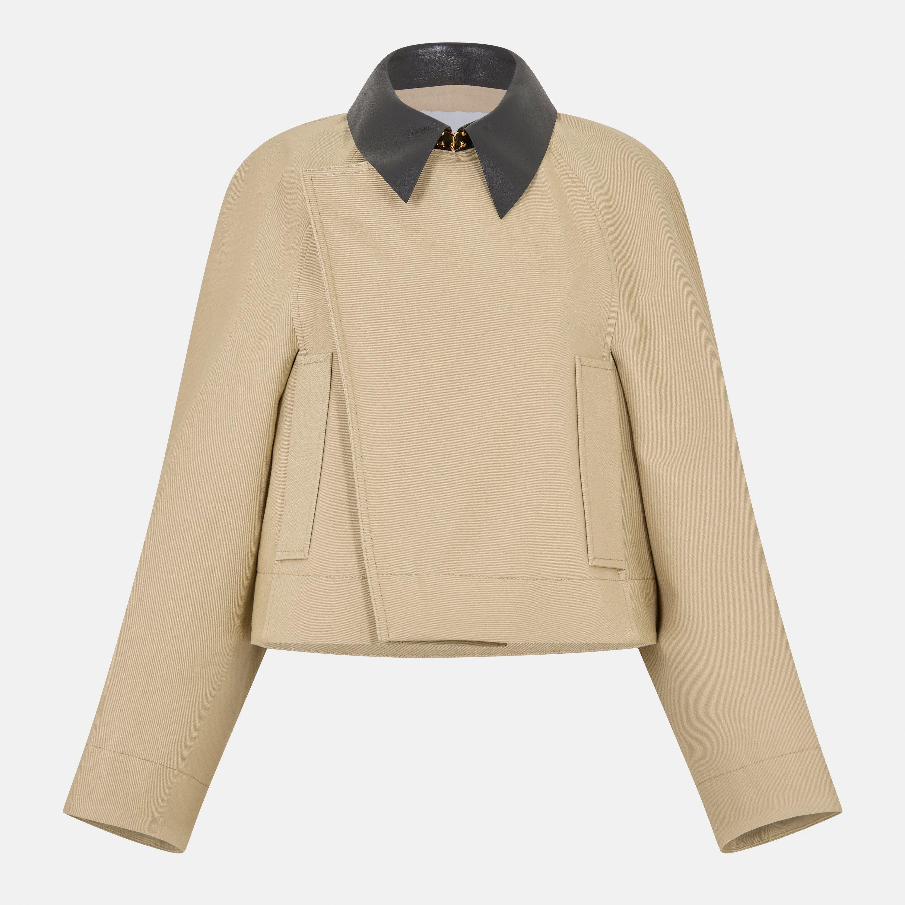 GIVENCHY Women's Cropped Peacoat Cotton Long Sleeve Trench Coat - Beige - Size 40 (UK 12)