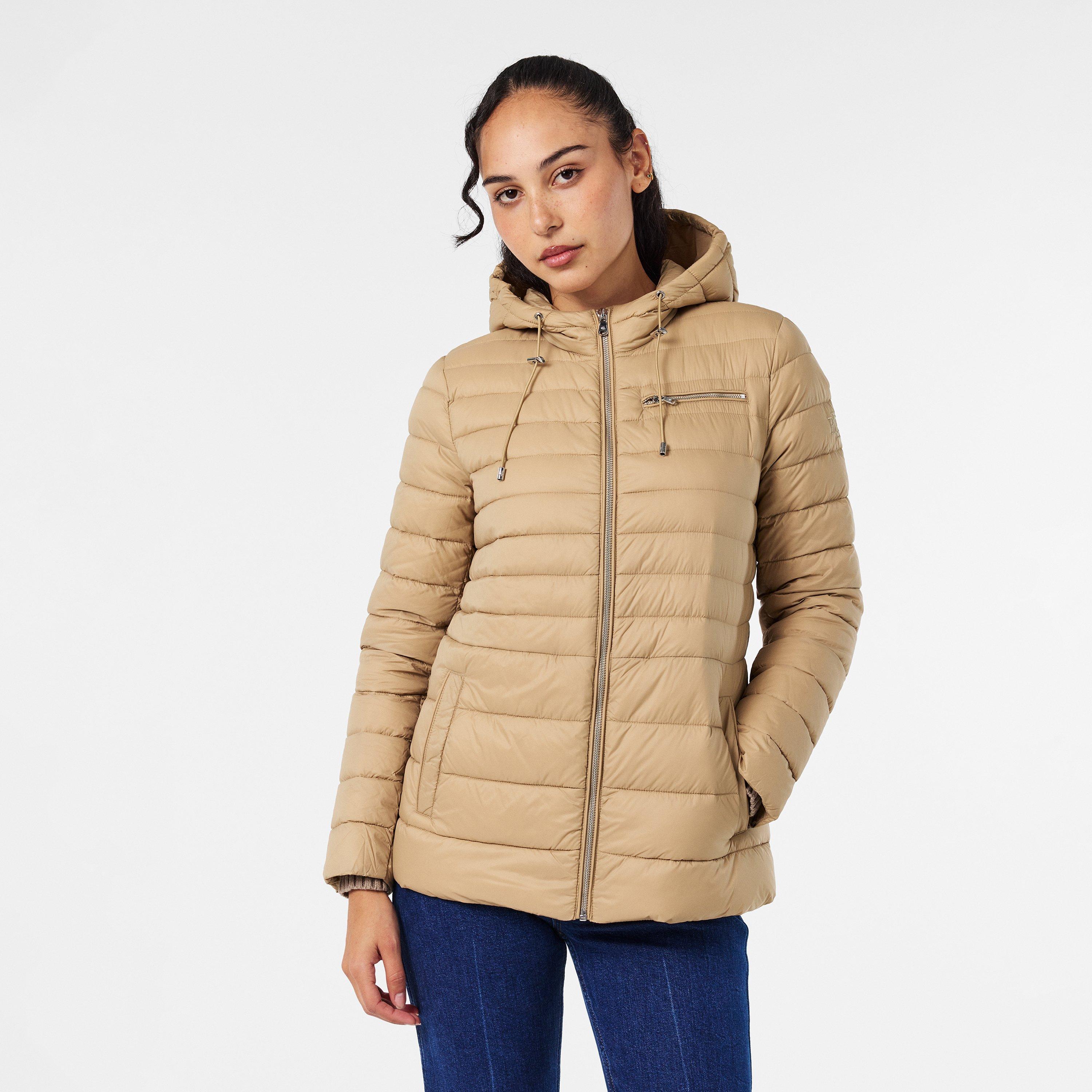 Birch Tan - Lauren by Ralph Lauren - Women's Real Leather Quilted Short Puffer Jacket - 3