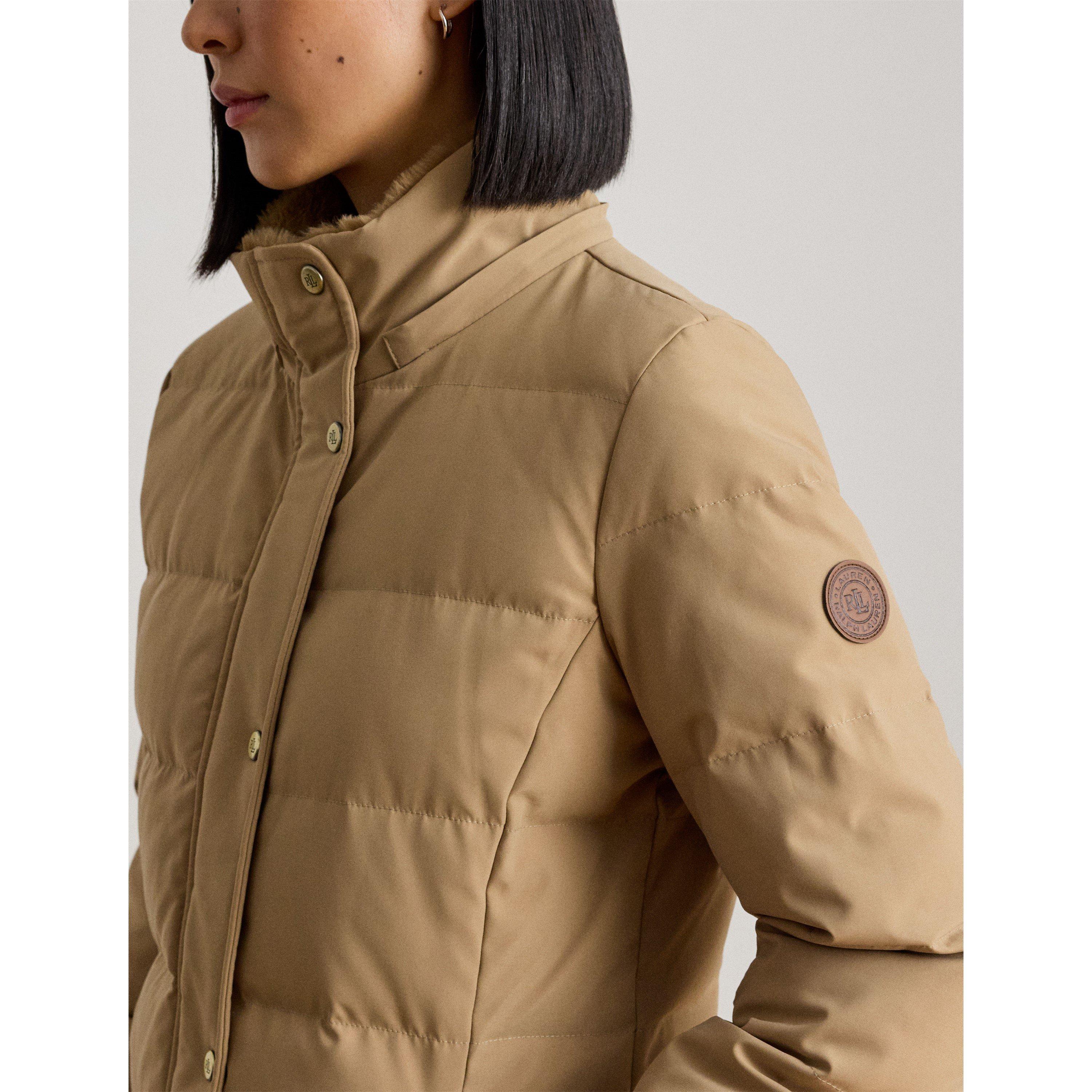 CLASSIC CAMEL - Lauren by Ralph Lauren - Women's Fur Hood Medium Puffer Jacket - 4
