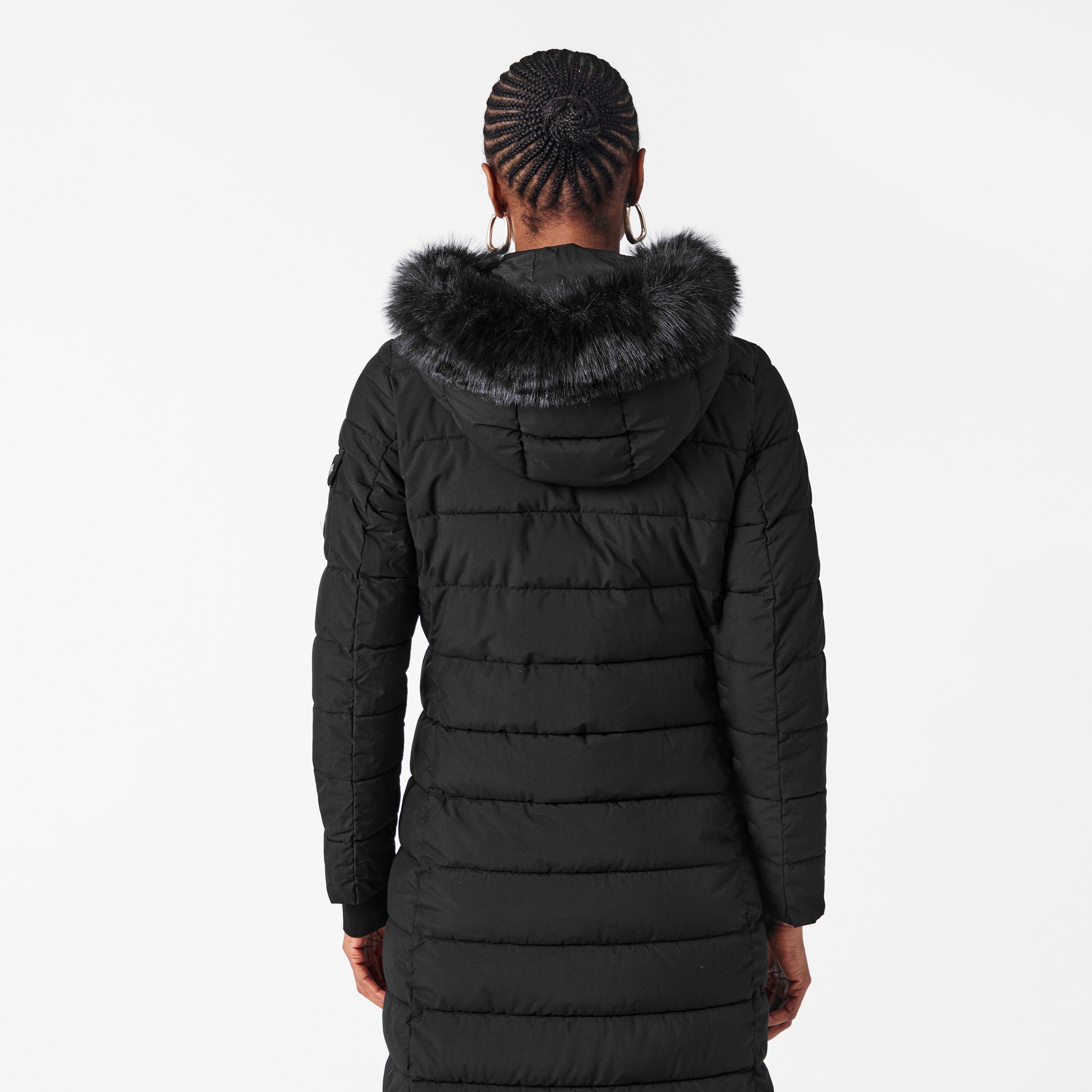 Black - Lauren by Ralph Lauren - Women's Real Leather Long Puffer Jacket - 4