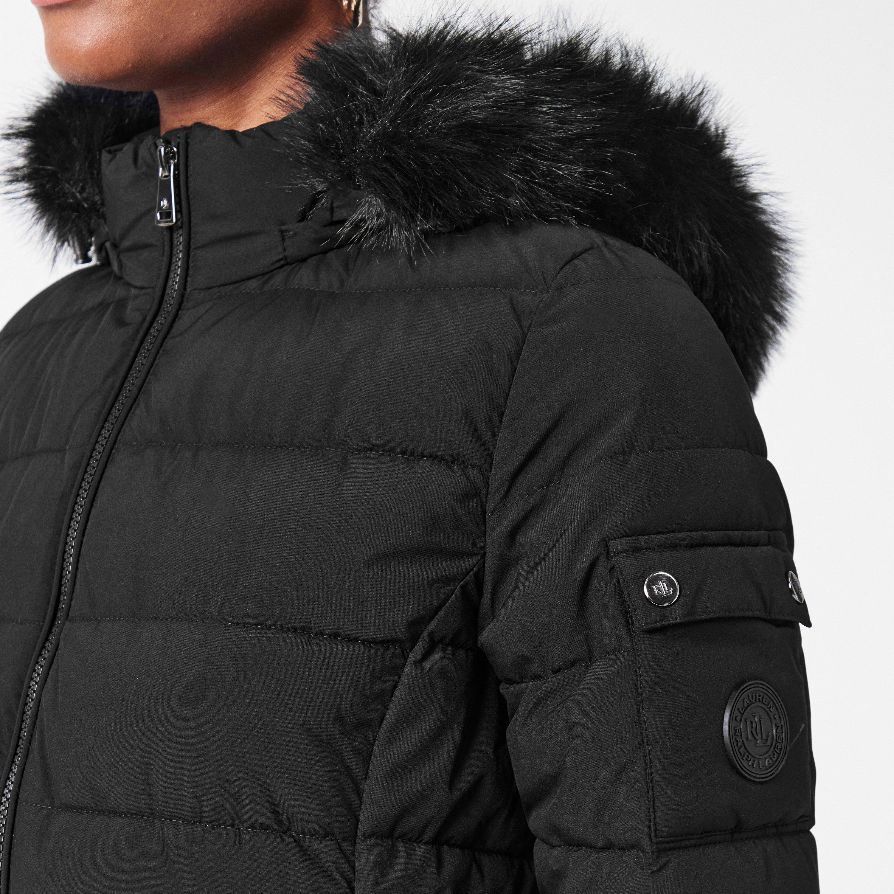 Black - Lauren by Ralph Lauren - Women's Real Leather Long Puffer Jacket - 5