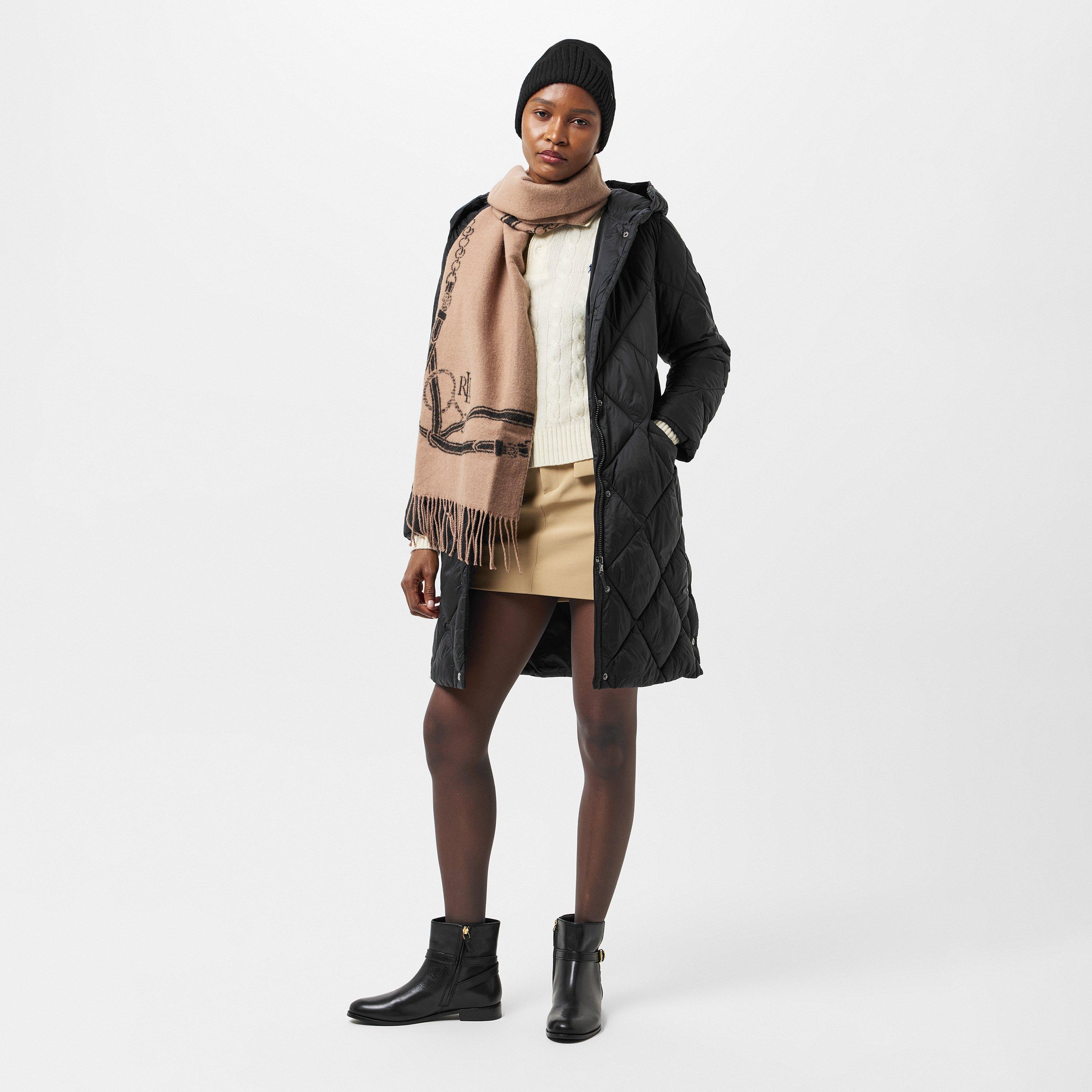 Black - Lauren by Ralph Lauren - Women's Dia Q Real Leather Medium Puffer Jacket - 6