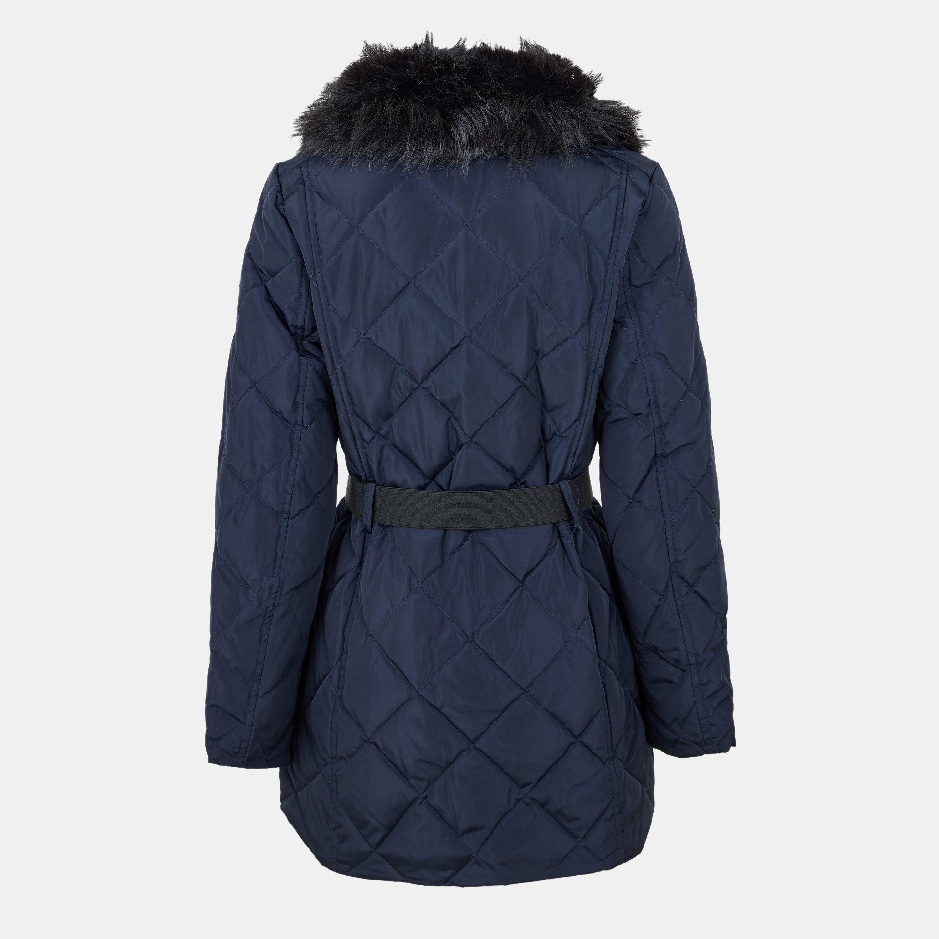 Dk Navy - Lauren by Ralph Lauren - Women's Real Leather Medium Puffer Jacket - 2