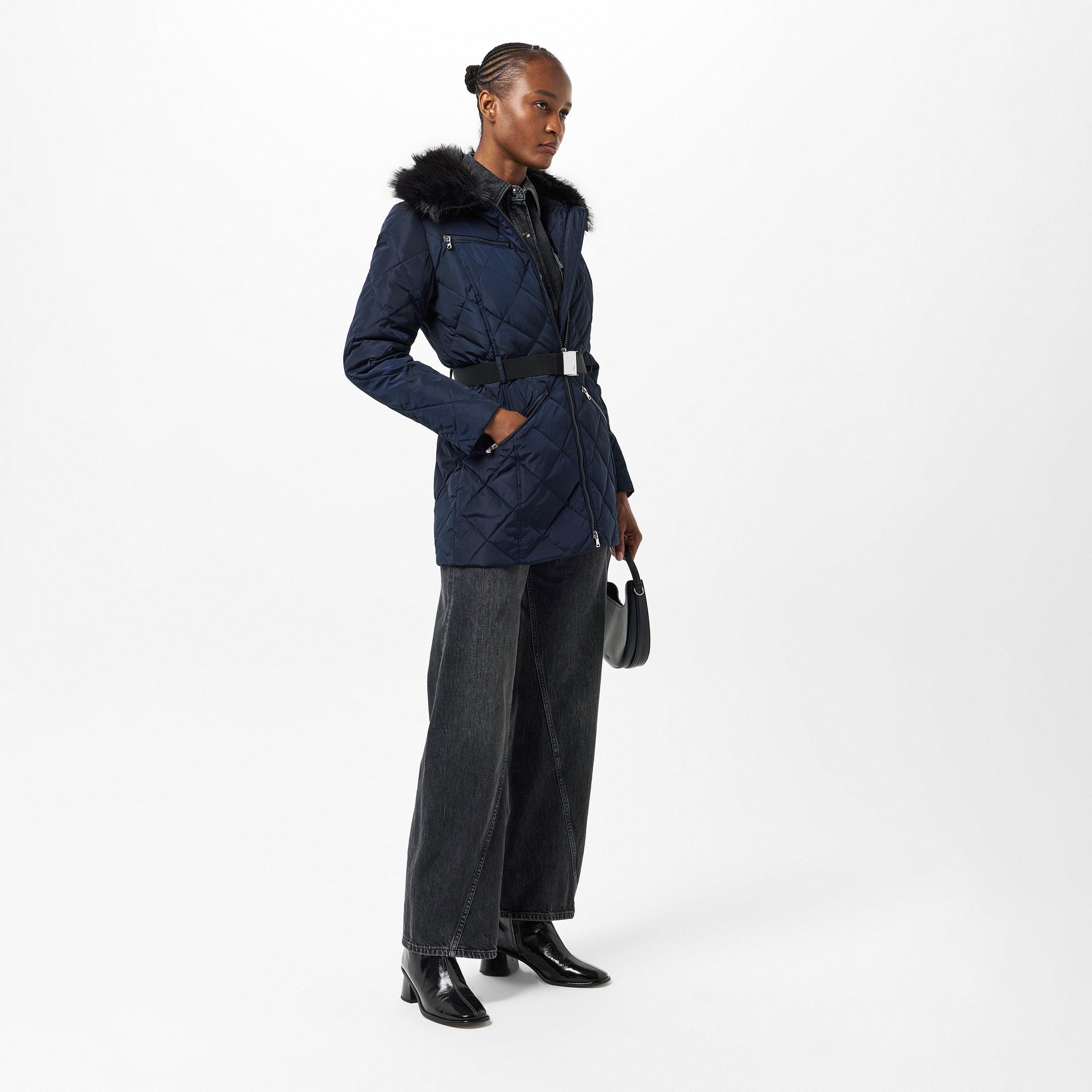 Dk Navy - Lauren by Ralph Lauren - Women's Real Leather Medium Puffer Jacket - 6