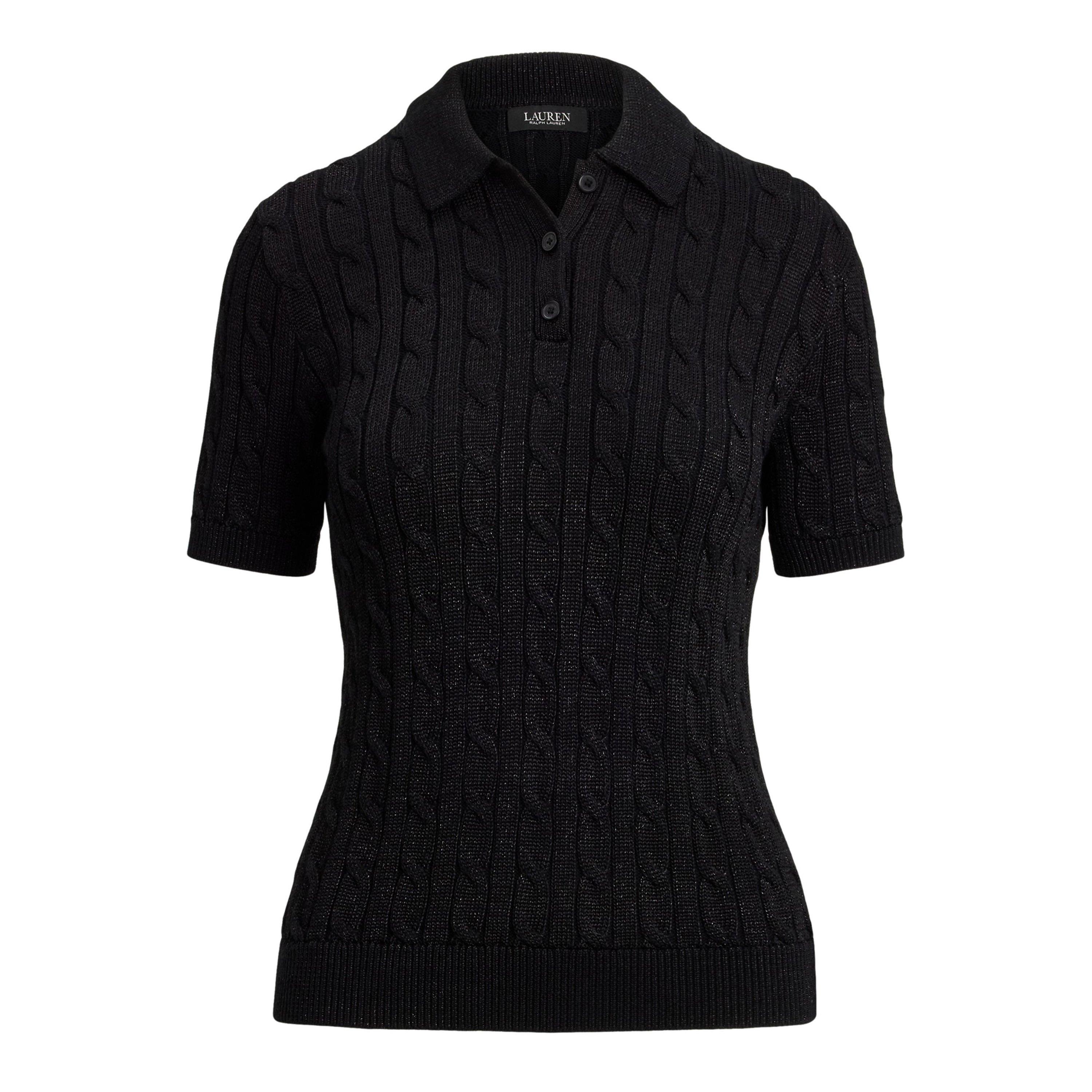 Black Metallic - Lauren by Ralph Lauren - Women's Knitted T-Shirt - 1
