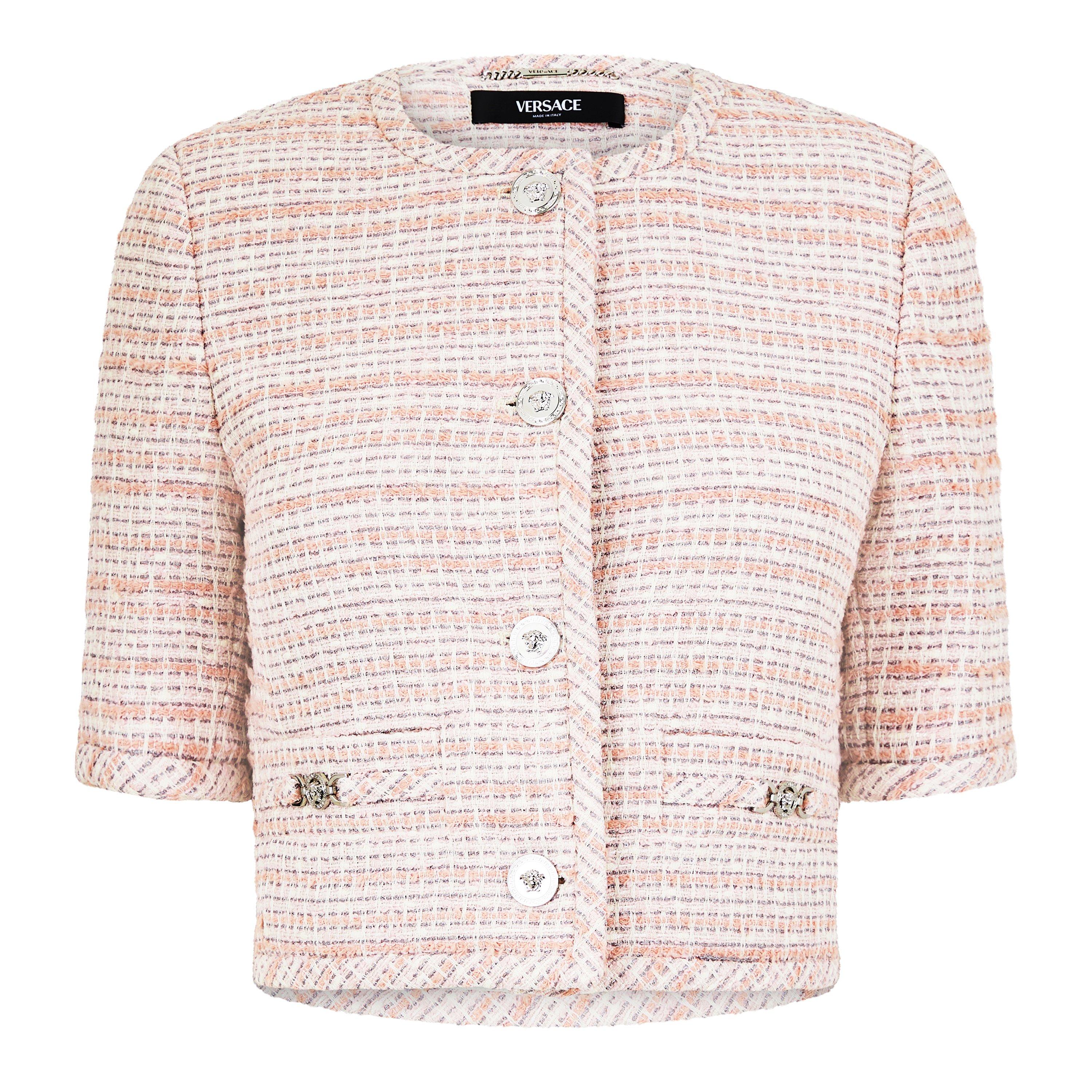Dsty Rose/Ivory - Versace - Tweed Jacket - 5