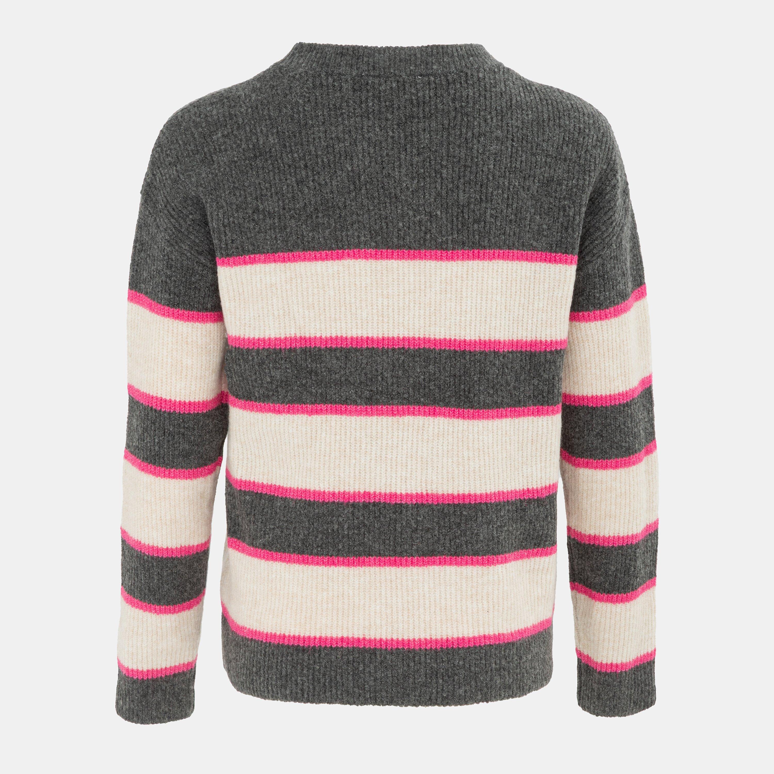 Grey - Miso - Stripe Jumper Women - 2
