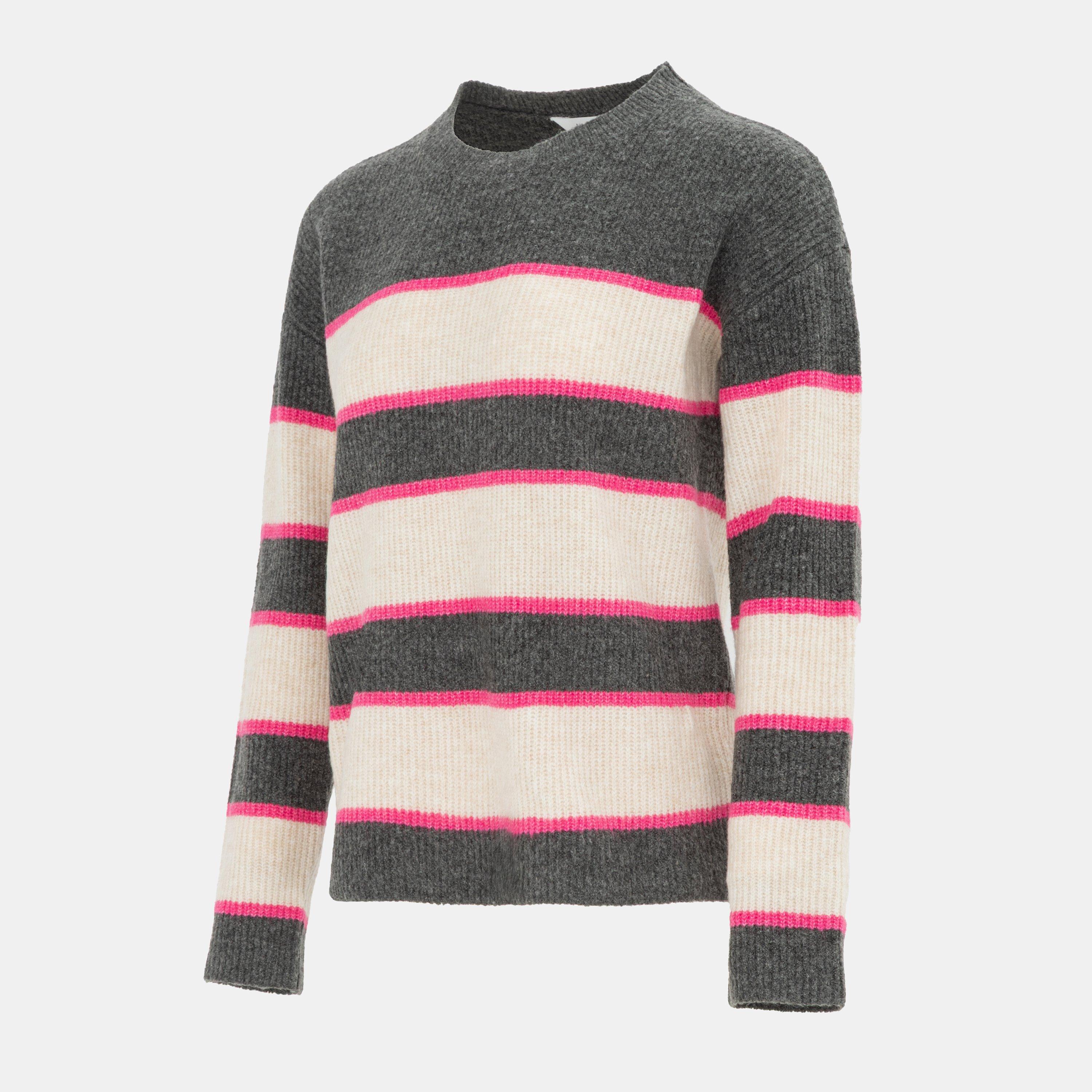 Grey - Miso - Stripe Jumper Women - 3