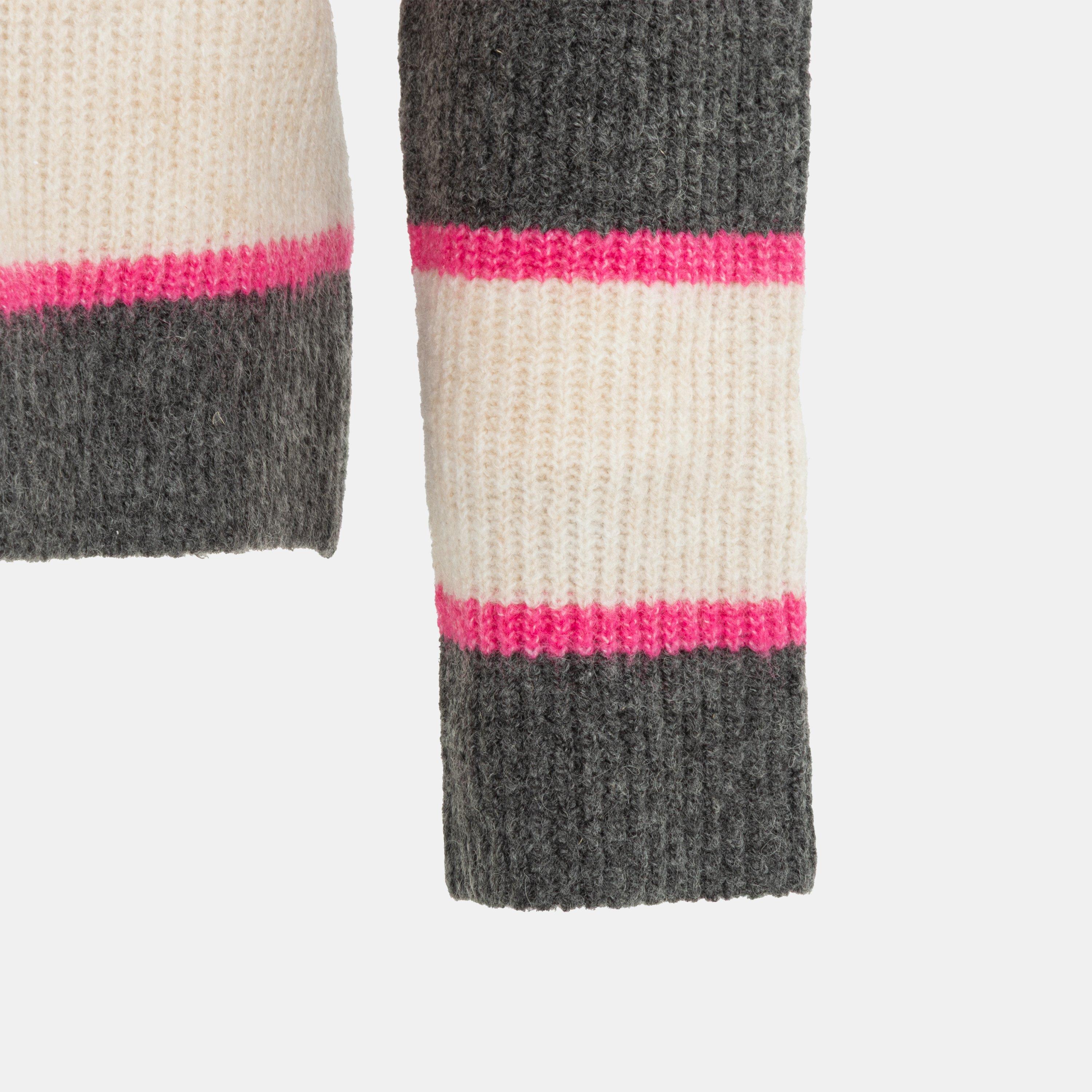 Grey - Miso - Stripe Jumper Women - 4