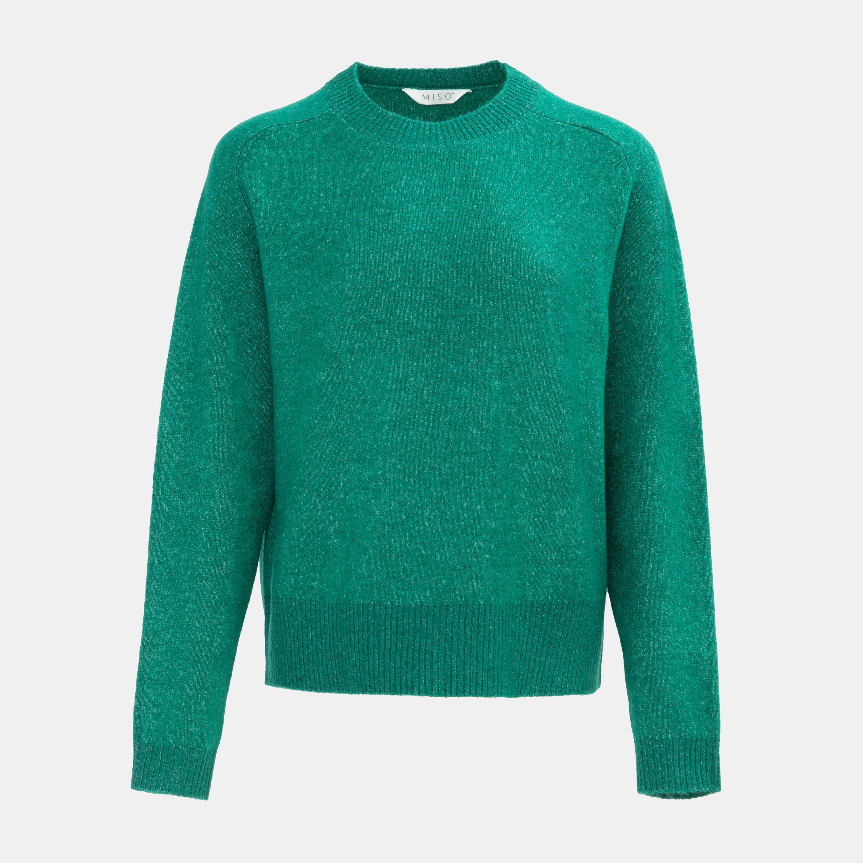Azul-petróleo - Miso - Knit Jumper Women Solid - 1