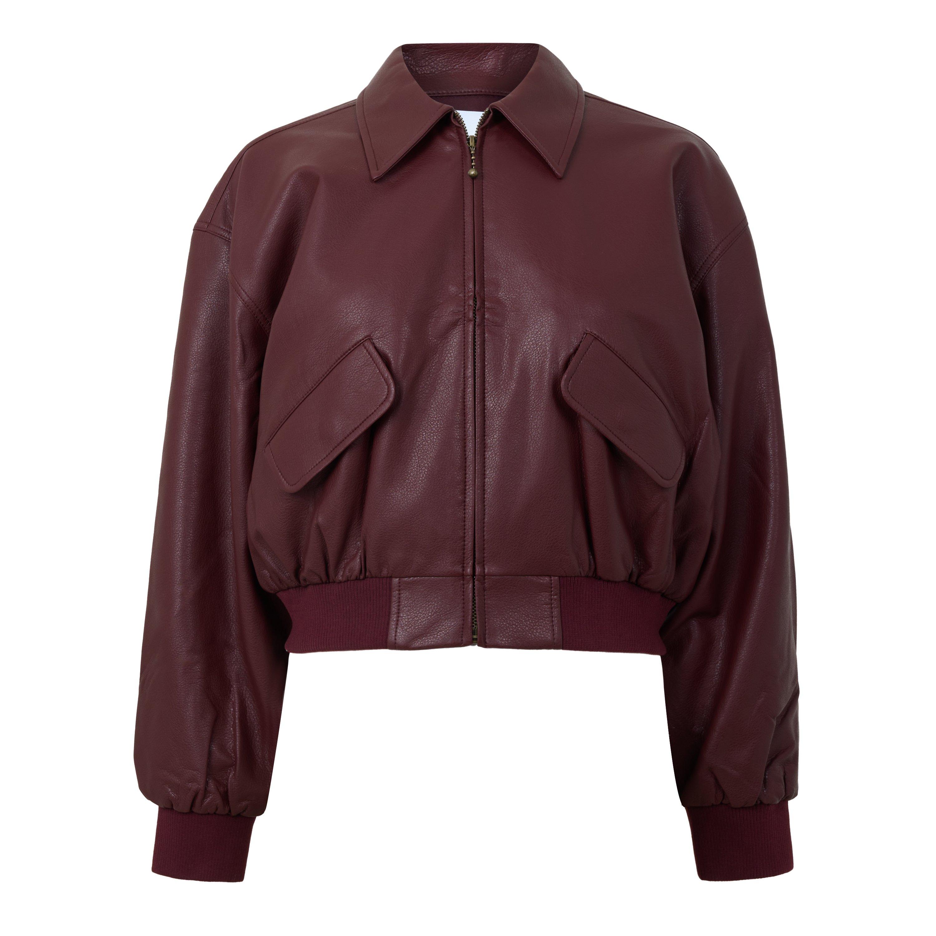 BERRY NOIR - Good American - Good Leather Bomber Ld64 - 1