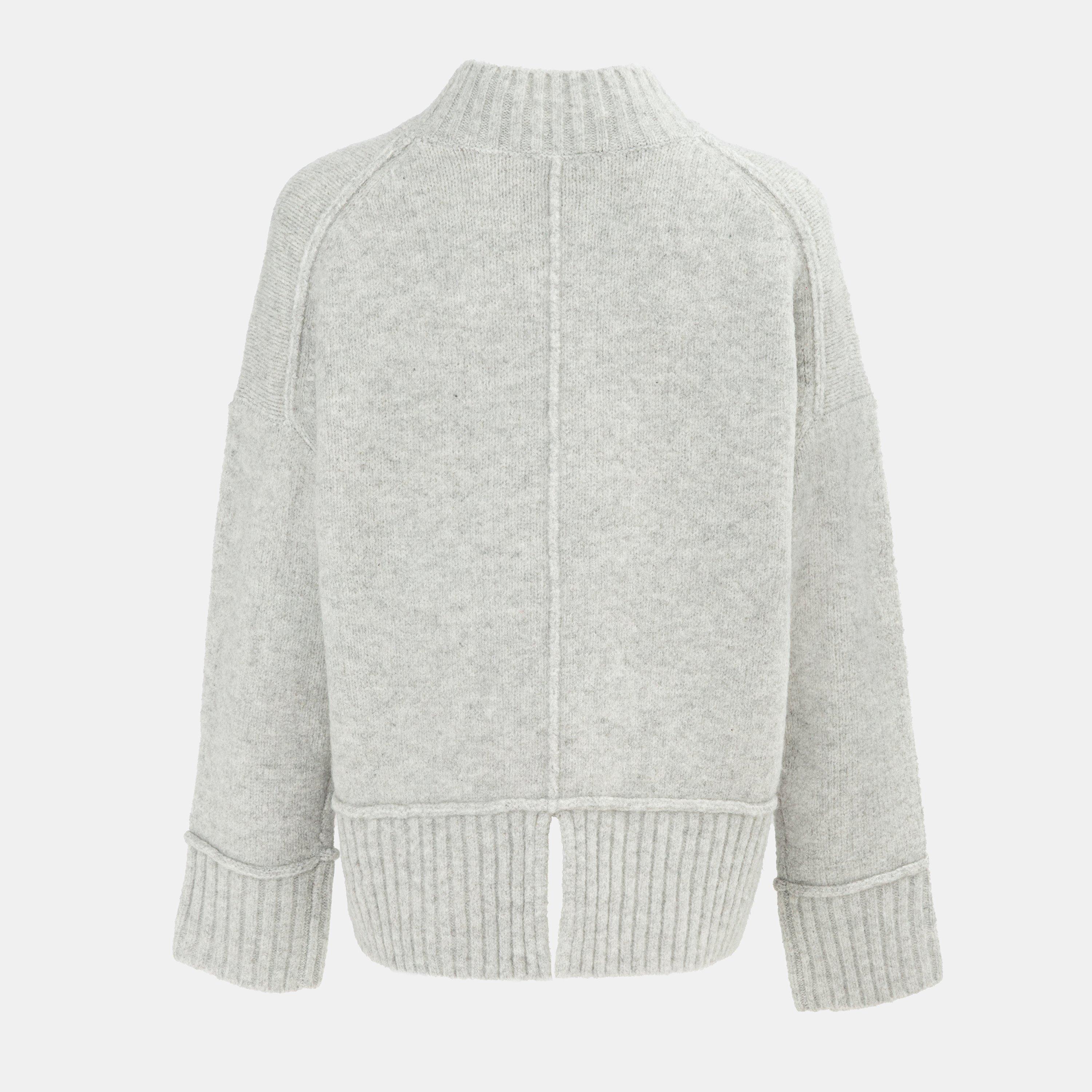 Grey - Miso - High Neck Jumper Women - 2