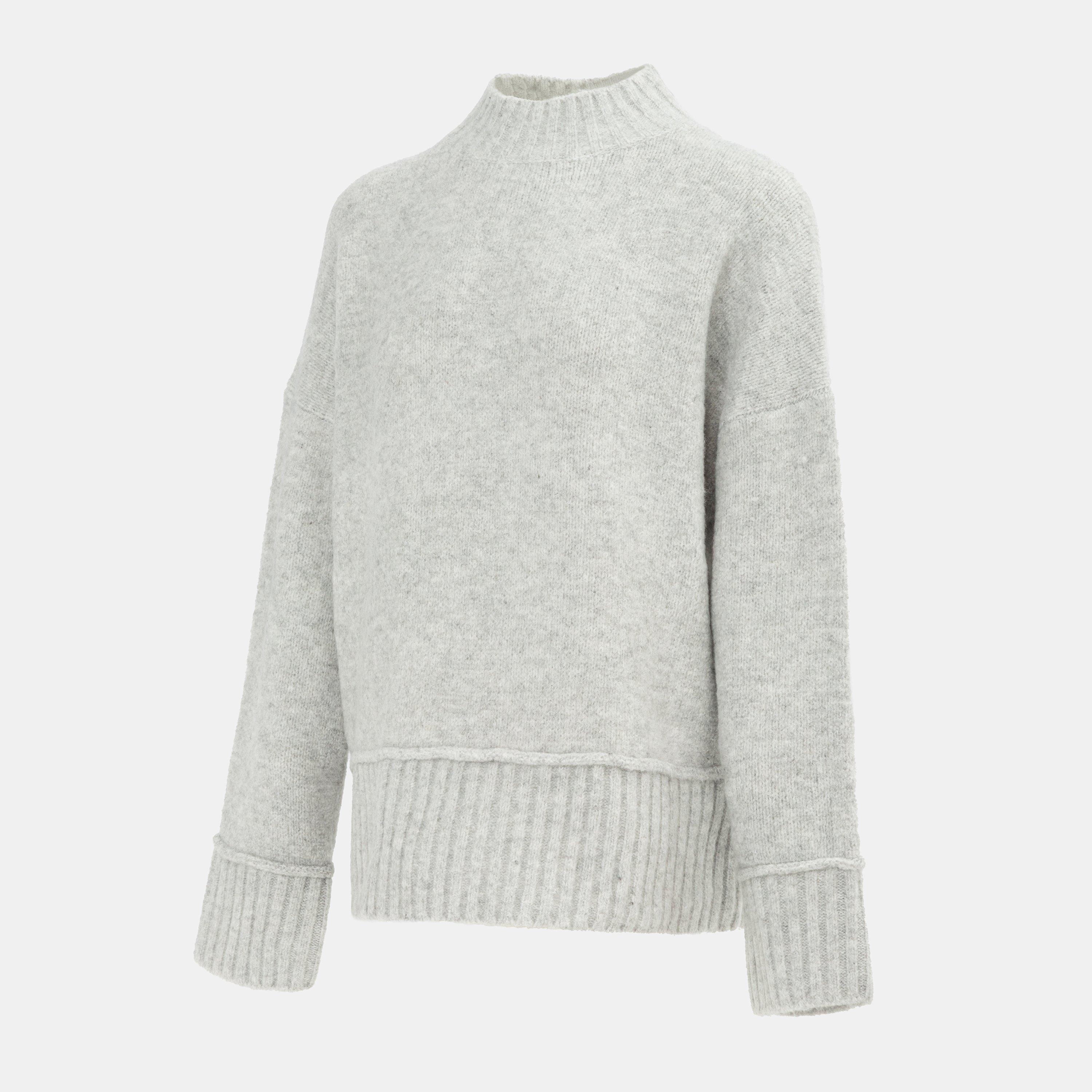 Grey - Miso - High Neck Jumper Women - 3