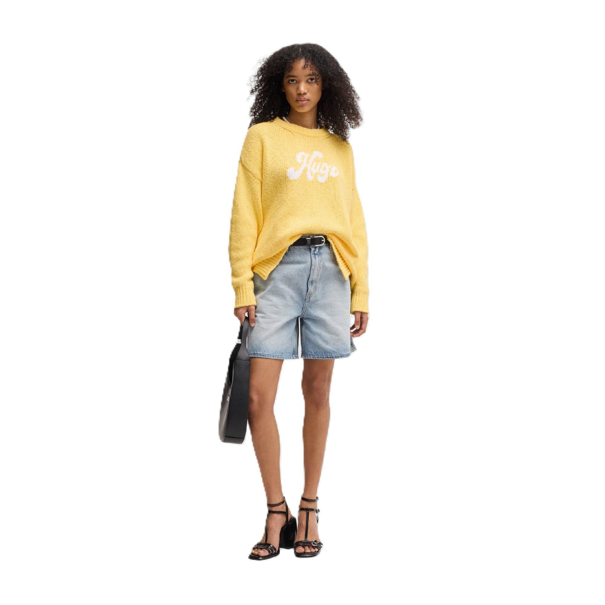 Medium Yellow - Hugo - Sareedi Crew Sweatshirt - 4