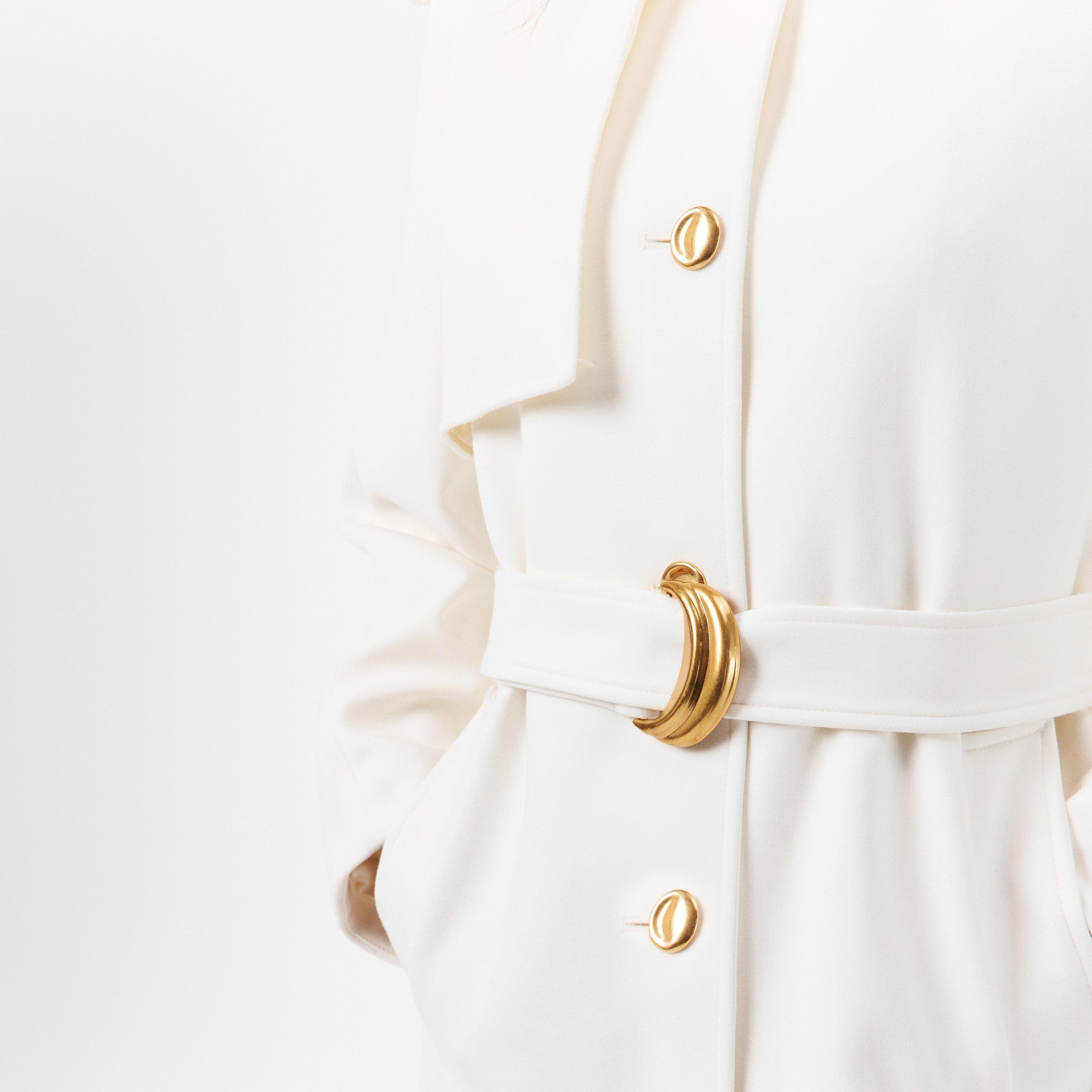 Cream - Donna Karan - Women's Trench Weather Resistant Tailored Fit Overcoat - 5