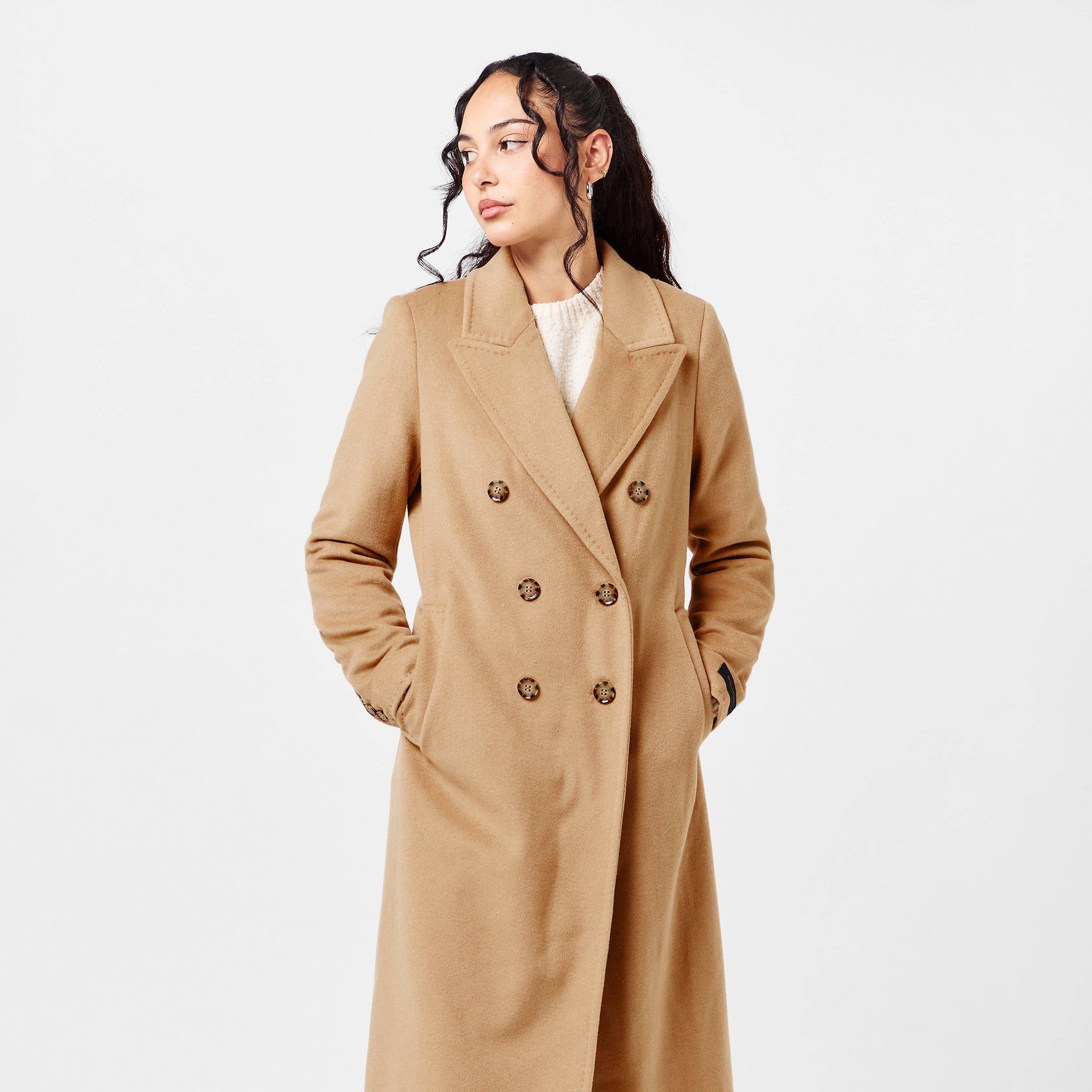 Camel - Donna Karan - Women's DKaran Double Breasted Overcoat - 3