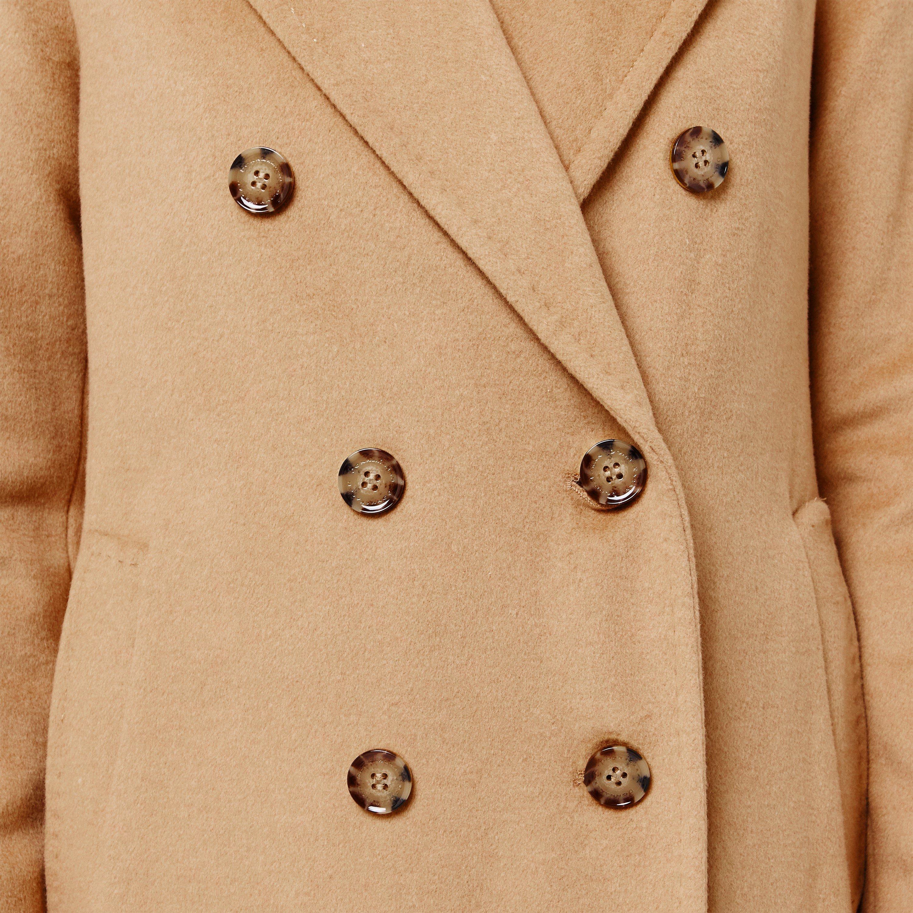 Camel - Donna Karan - Women's DKaran Double Breasted Overcoat - 5