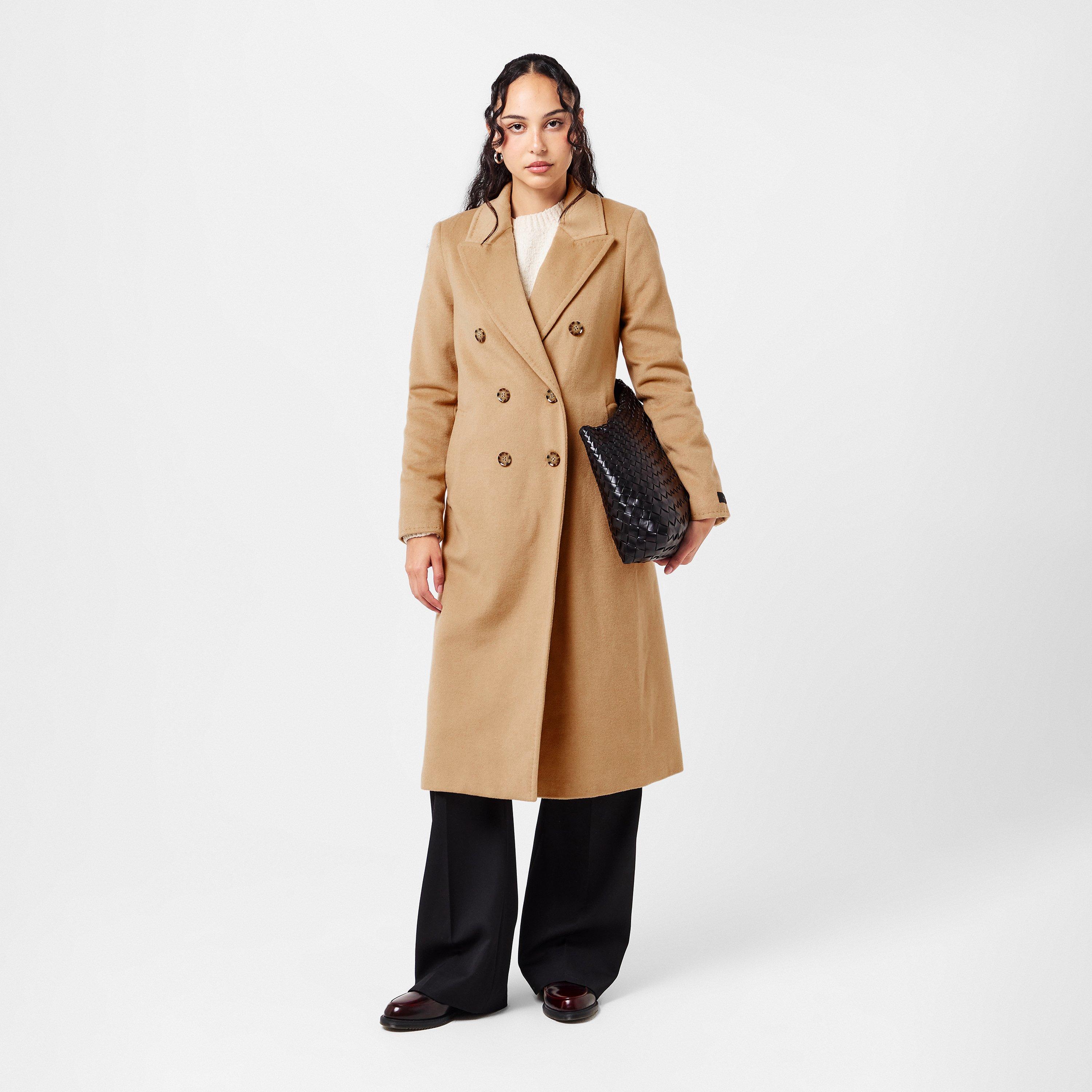 Camel - Donna Karan - Women's DKaran Double Breasted Overcoat - 6