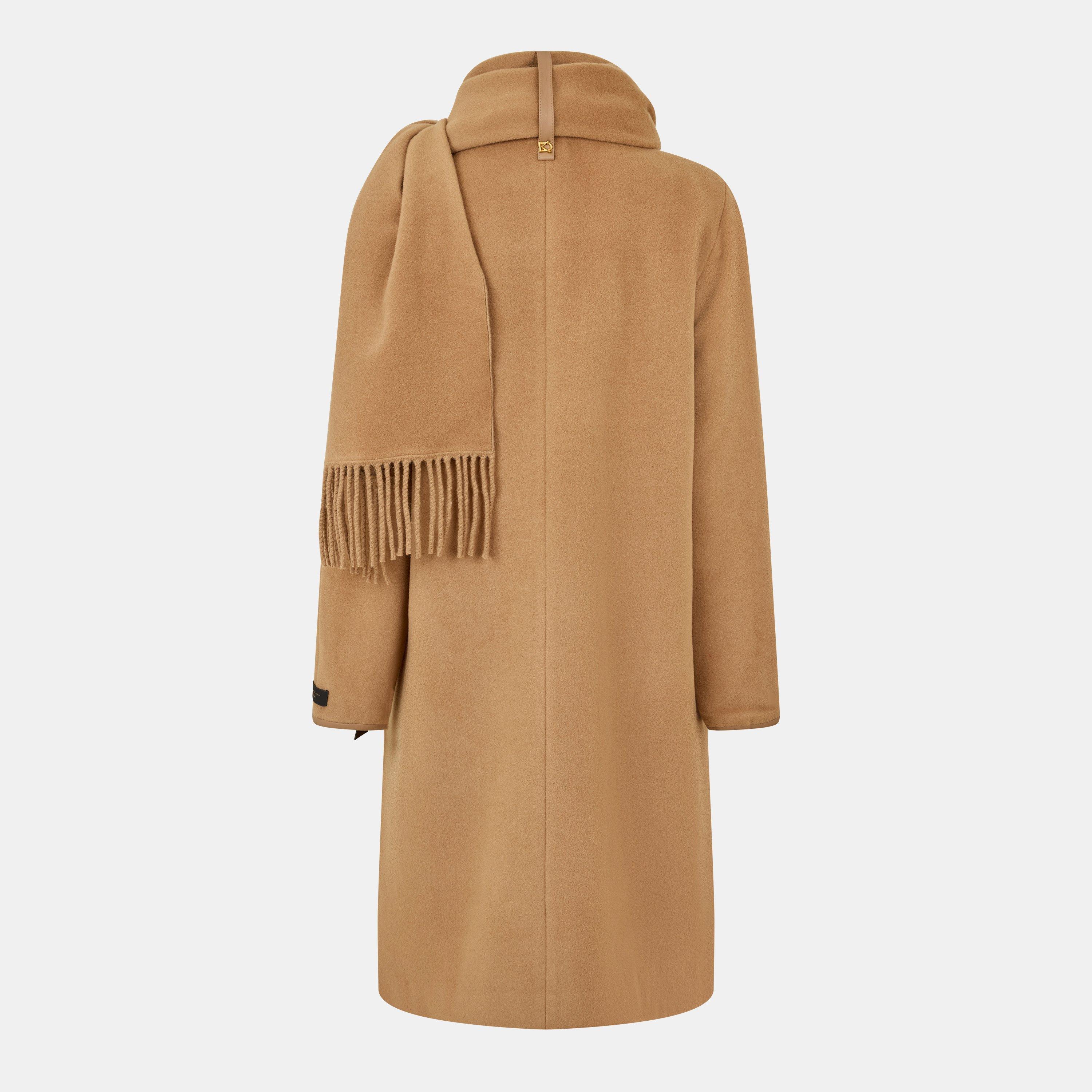 Camel - Donna Karan - Women's DKaran Scarf Draped Overcoat - 2