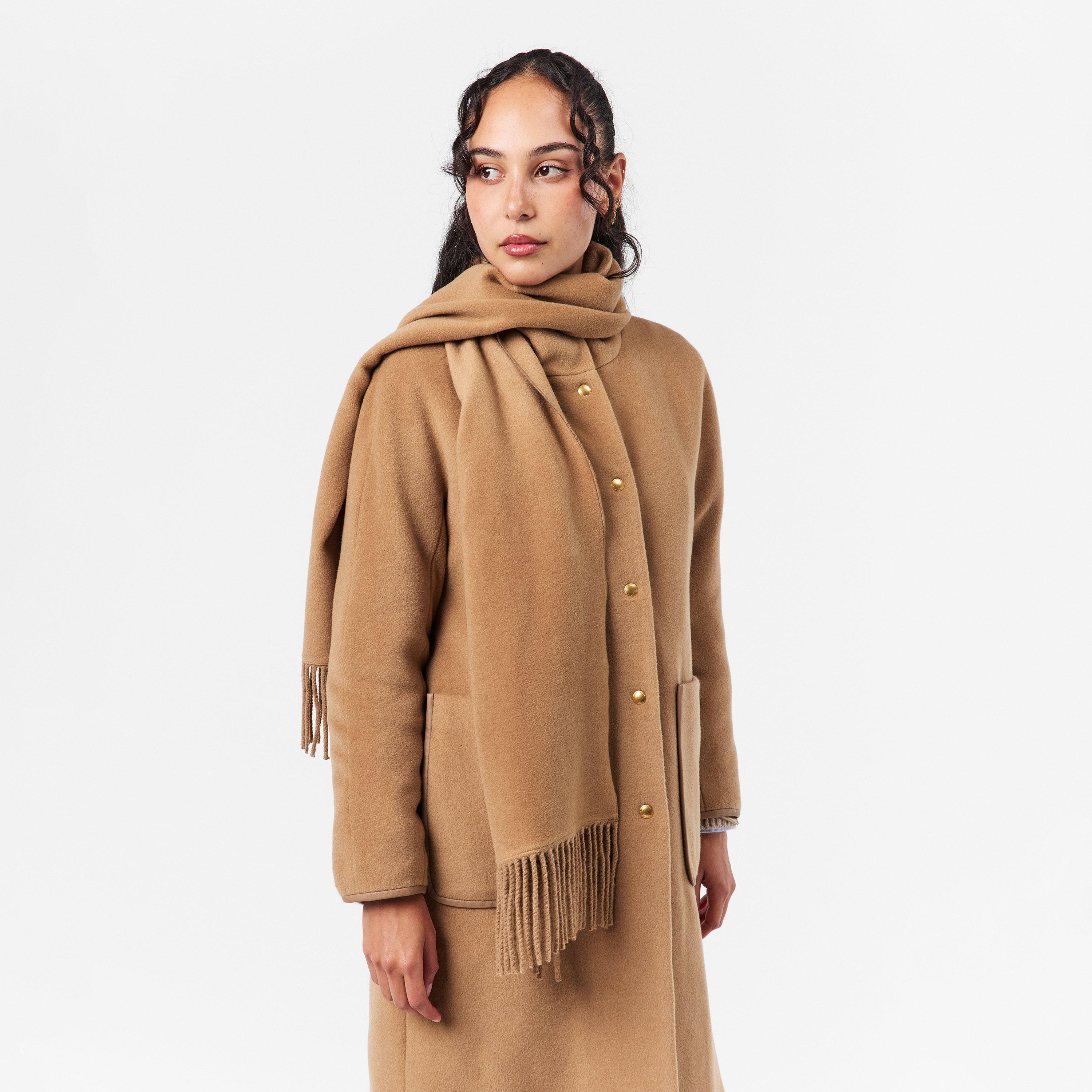 Camel - Donna Karan - Women's DKaran Scarf Draped Overcoat - 3