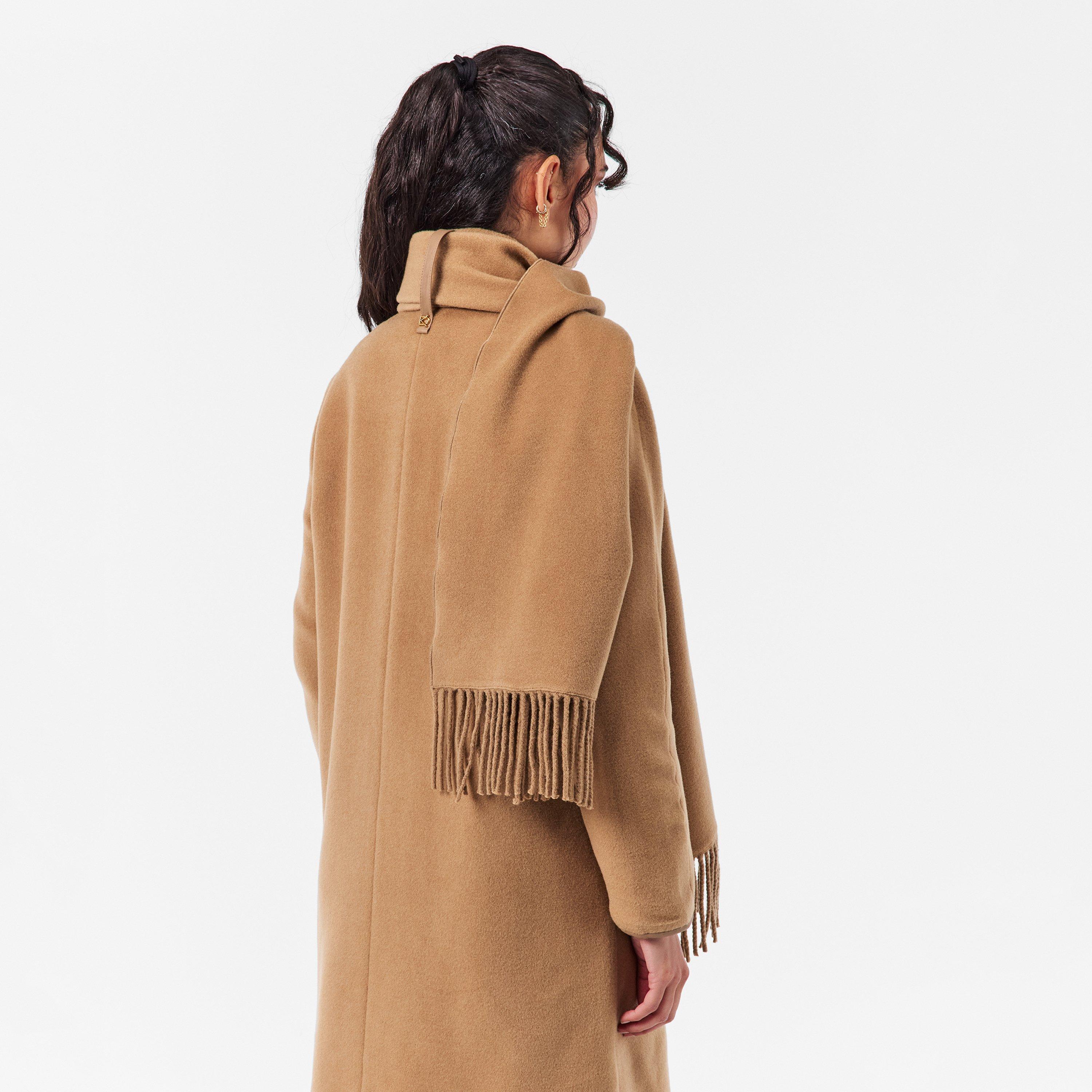 Camel - Donna Karan - Women's DKaran Scarf Draped Overcoat - 4