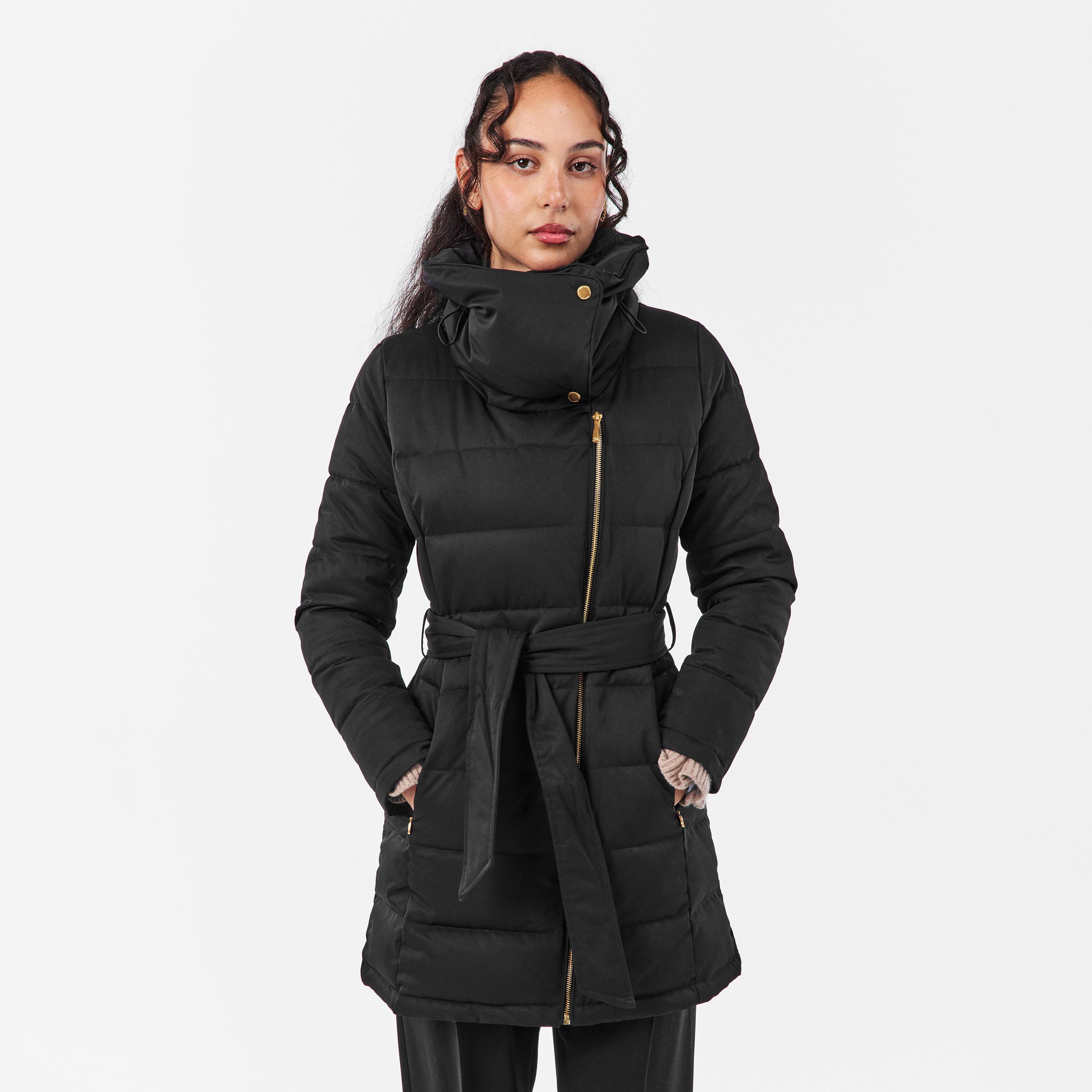 Black - Donna Karan - Women's DKaran Belted Short Puffer Jacket - 3