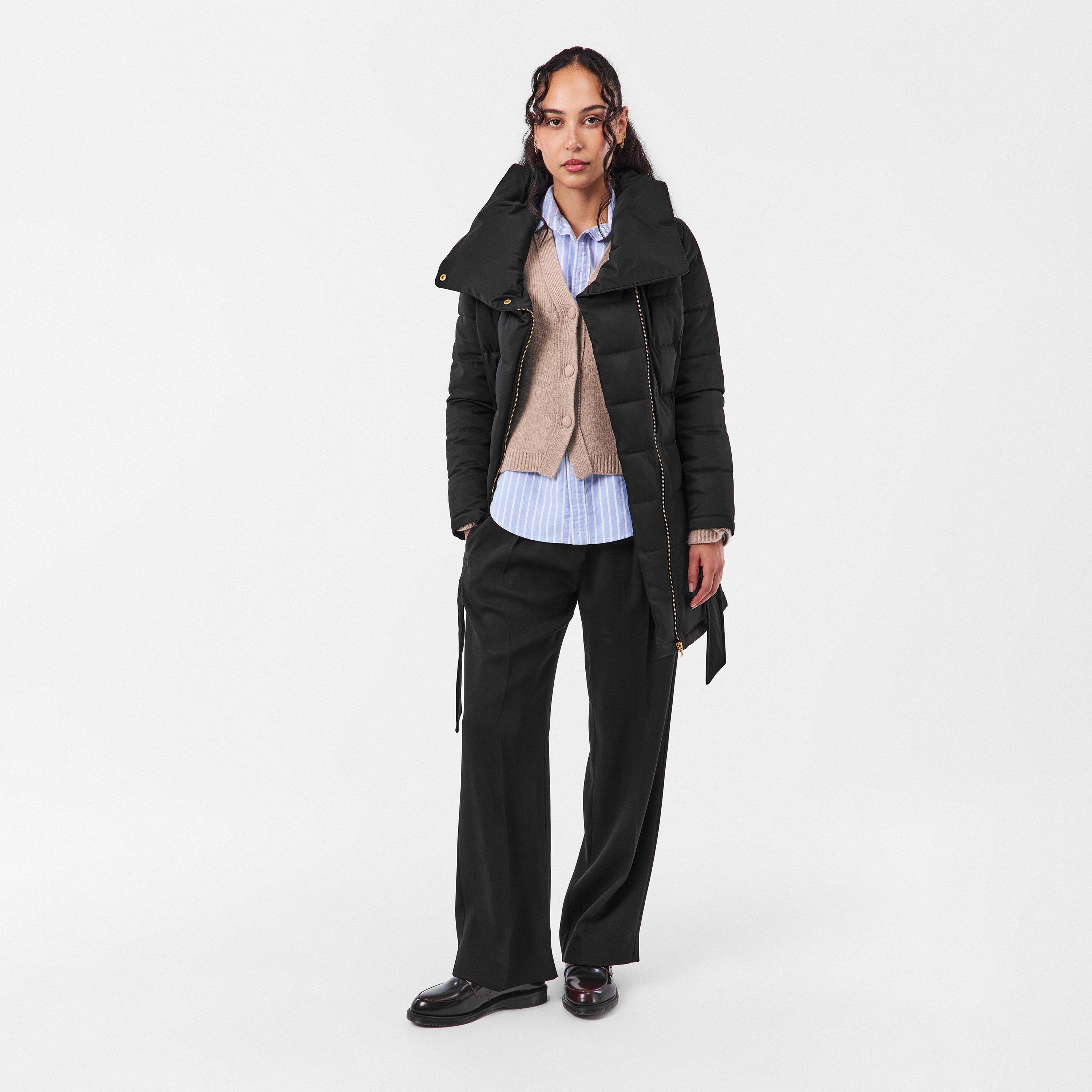 Black - Donna Karan - Women's DKaran Belted Short Puffer Jacket - 6