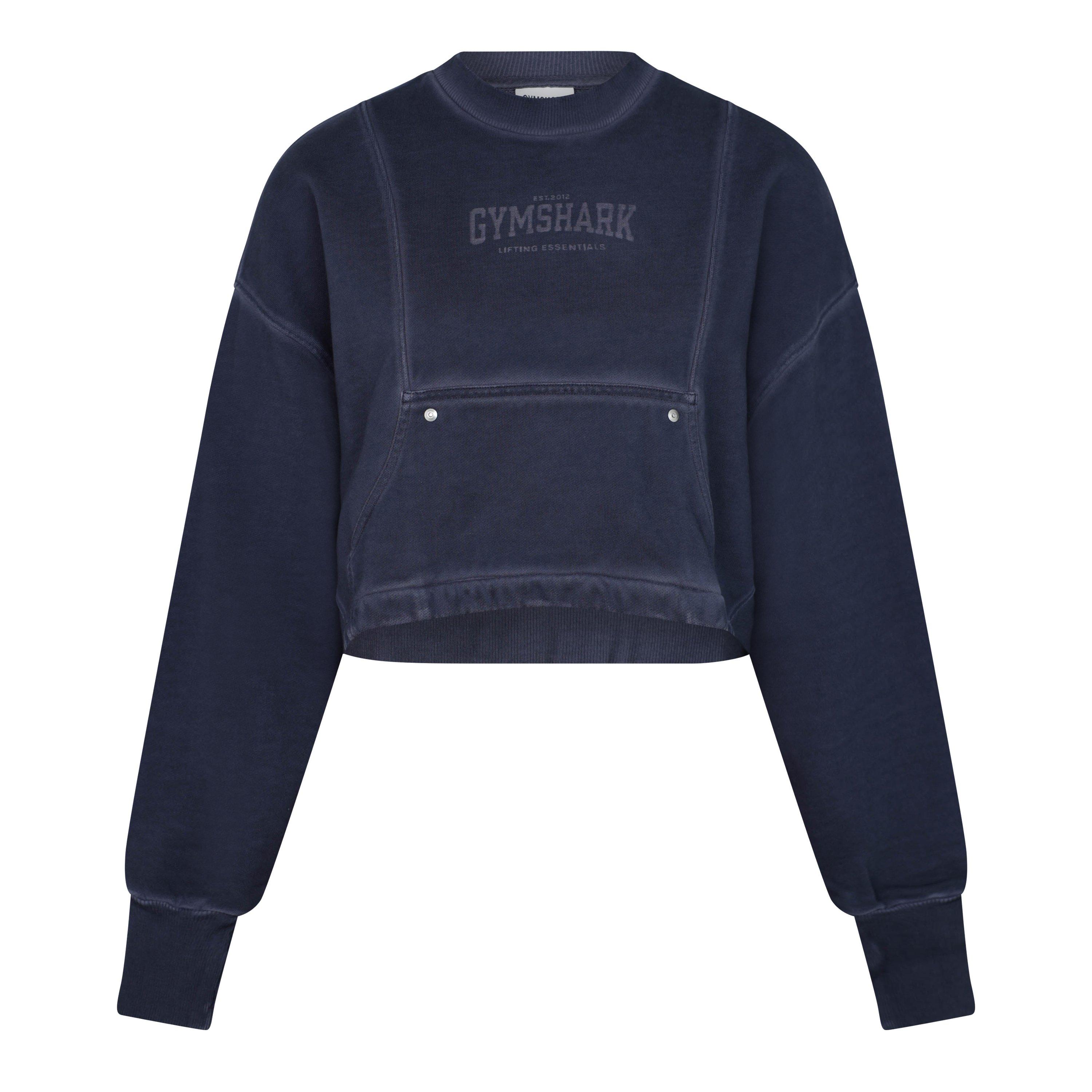 Gs Heavy Blue - Gymshark - Women's Restday Heavyweight Cotton Crew-Neck Oversized-Fit Sweatshirt - 1