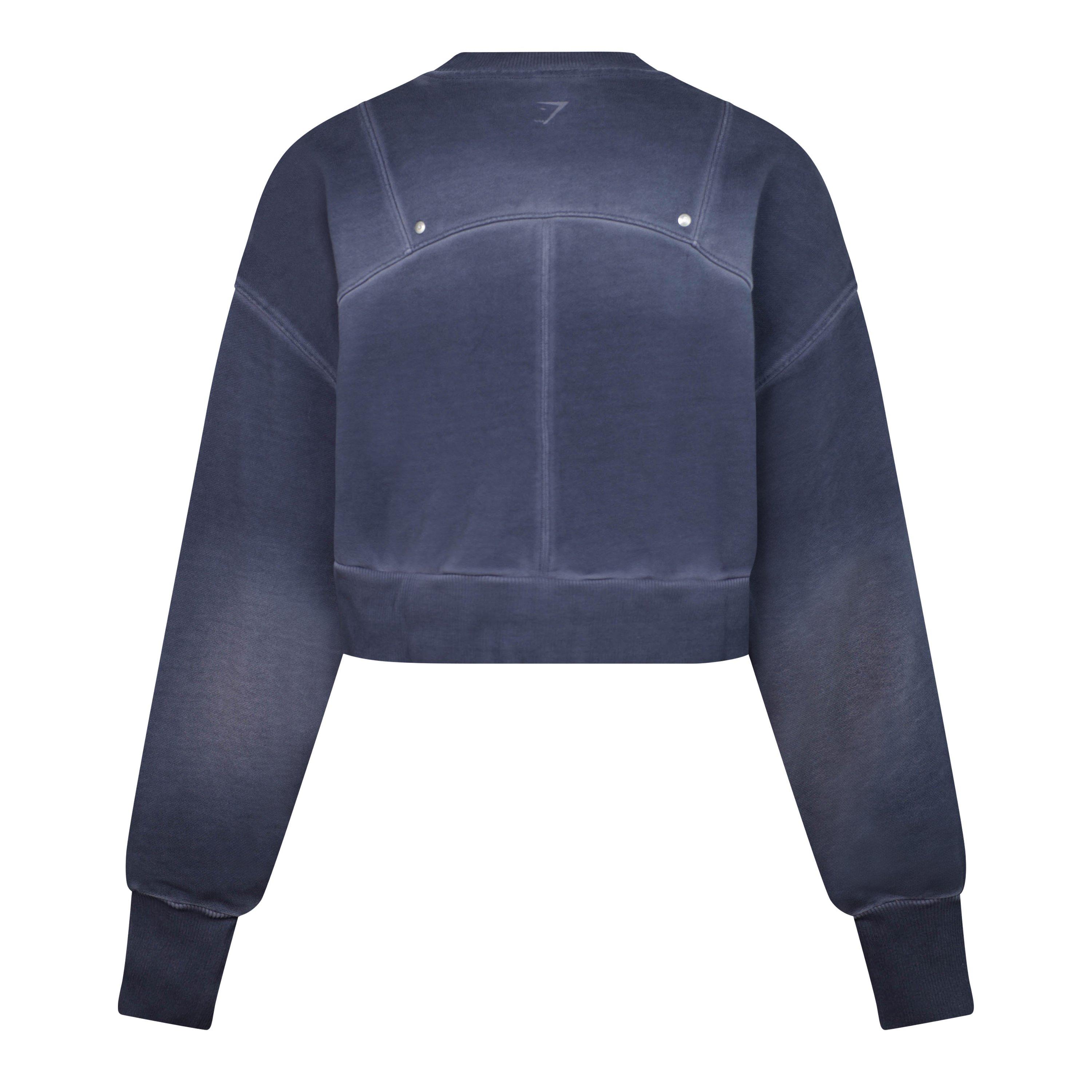 Gs Heavy Blue - Gymshark - Women's Restday Heavyweight Cotton Crew-Neck Oversized-Fit Sweatshirt - 2