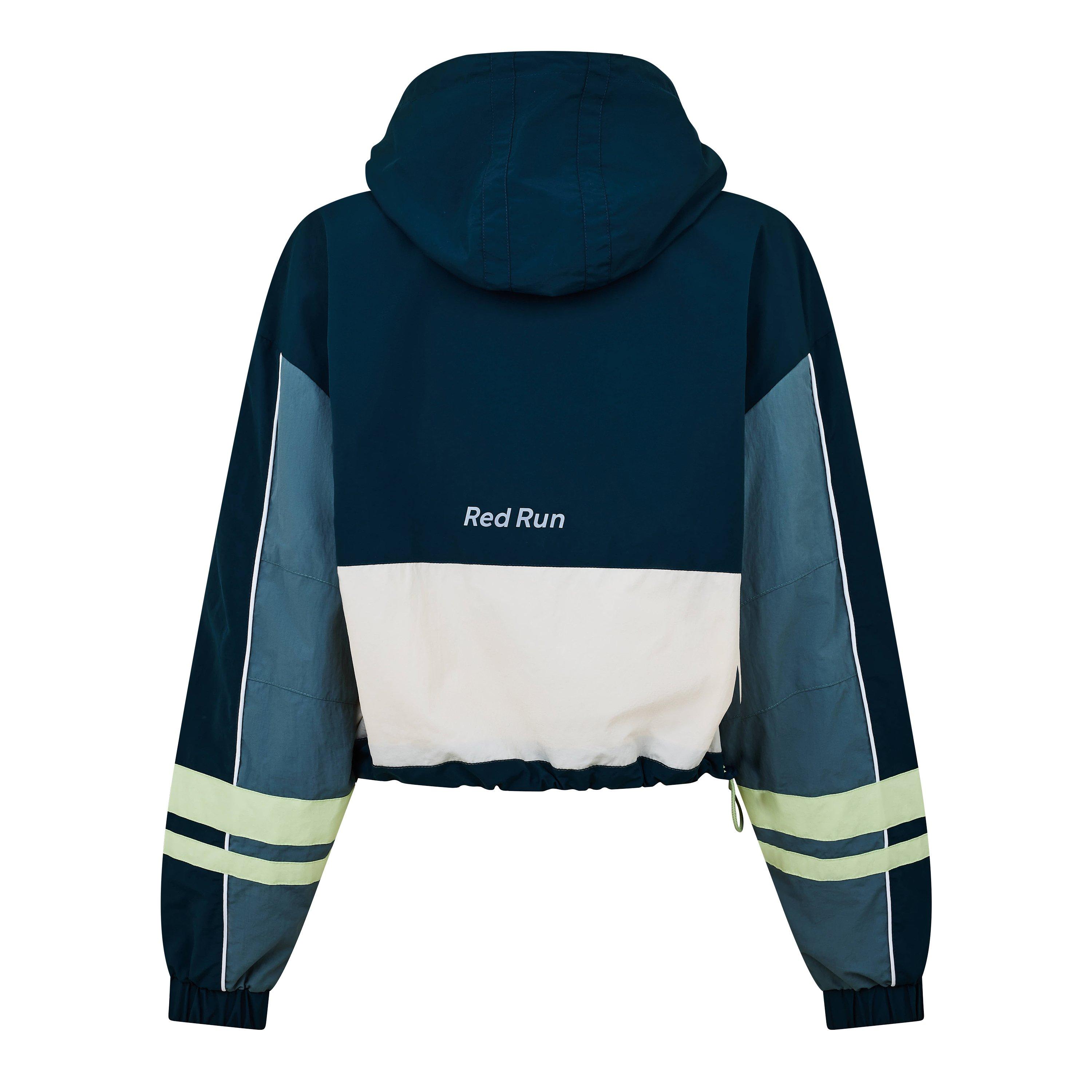 Dark Green - Red Run - Womens Skyline Nylon Track Jacket - 2