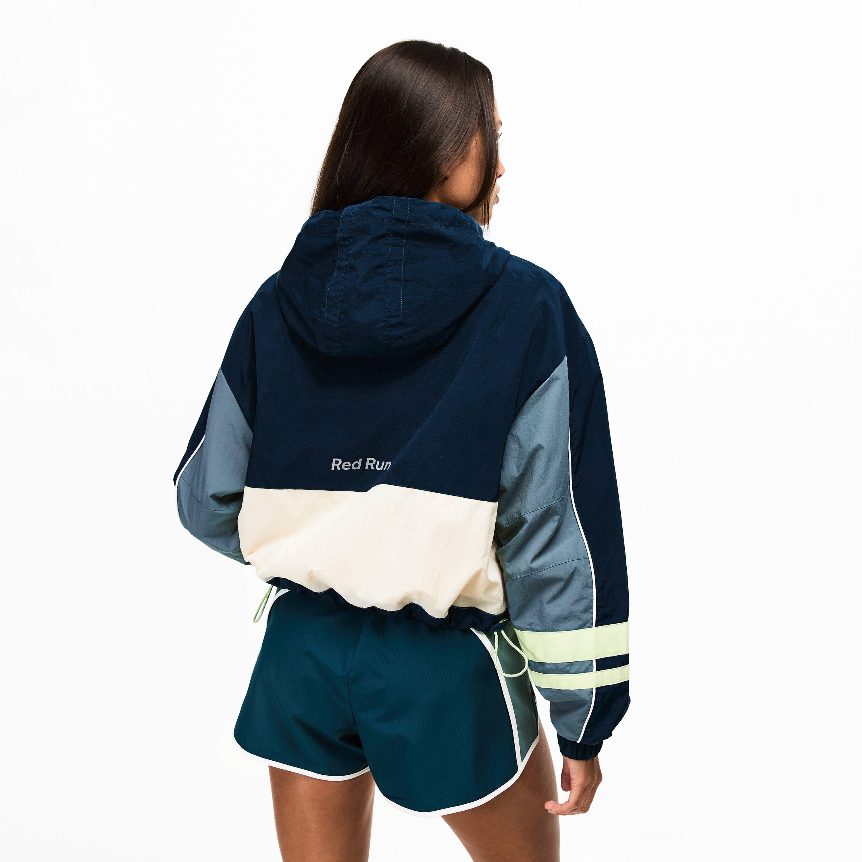 Dark Green - Red Run - Womens Skyline Nylon Track Jacket - 4