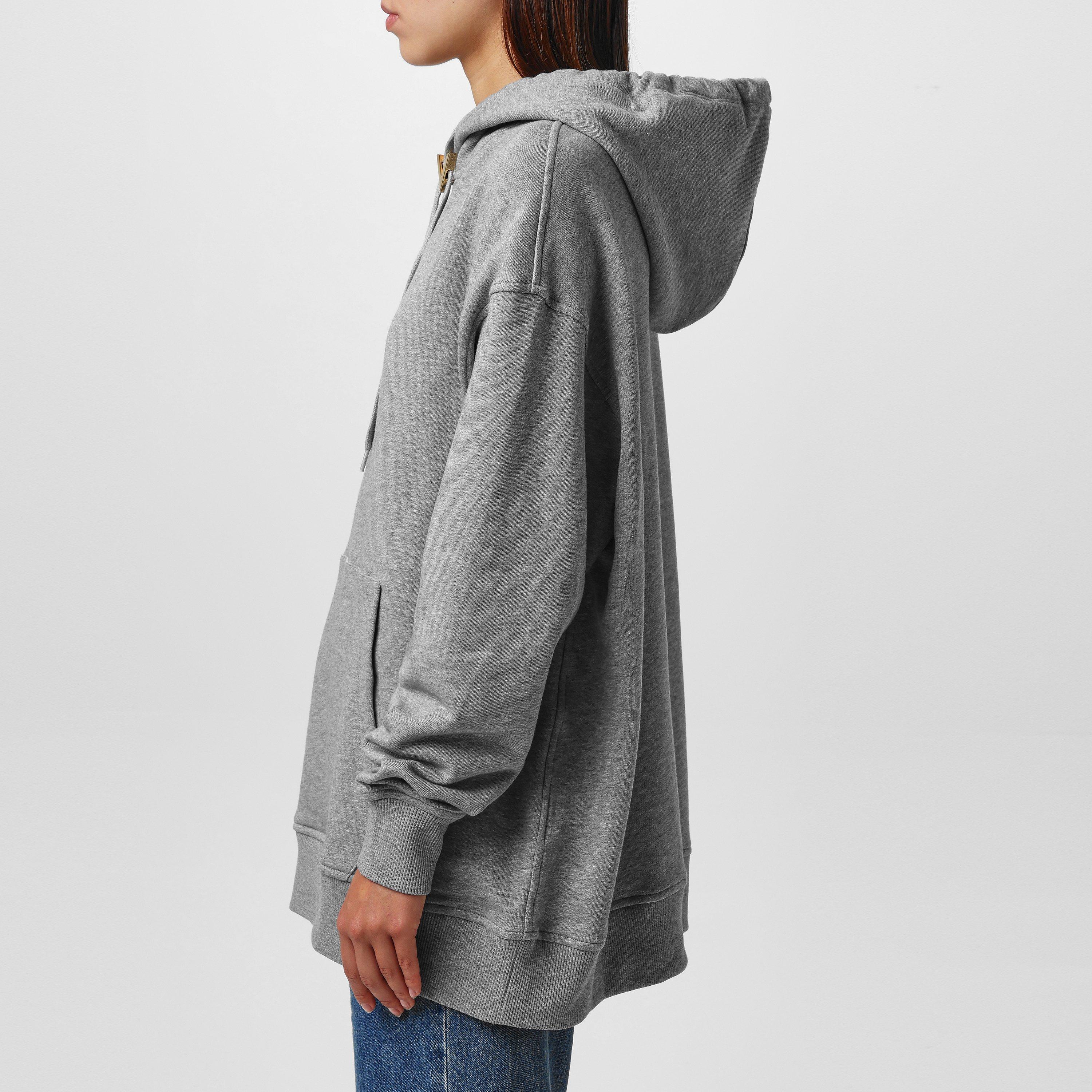 Grigio Melange - Valentino - V-Detail Hoodie - 2