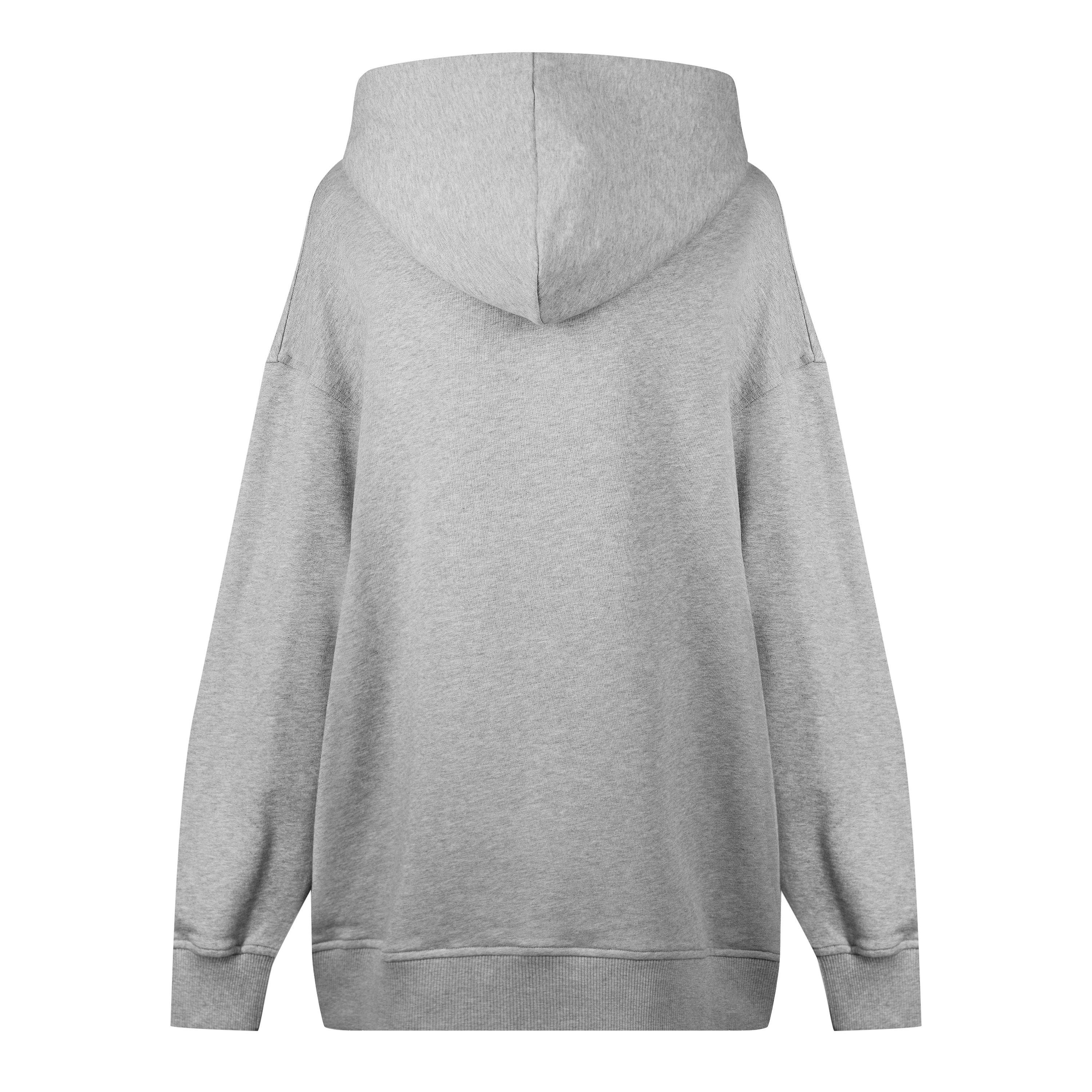 Grigio Melange - Valentino - V-Detail Hoodie - 6