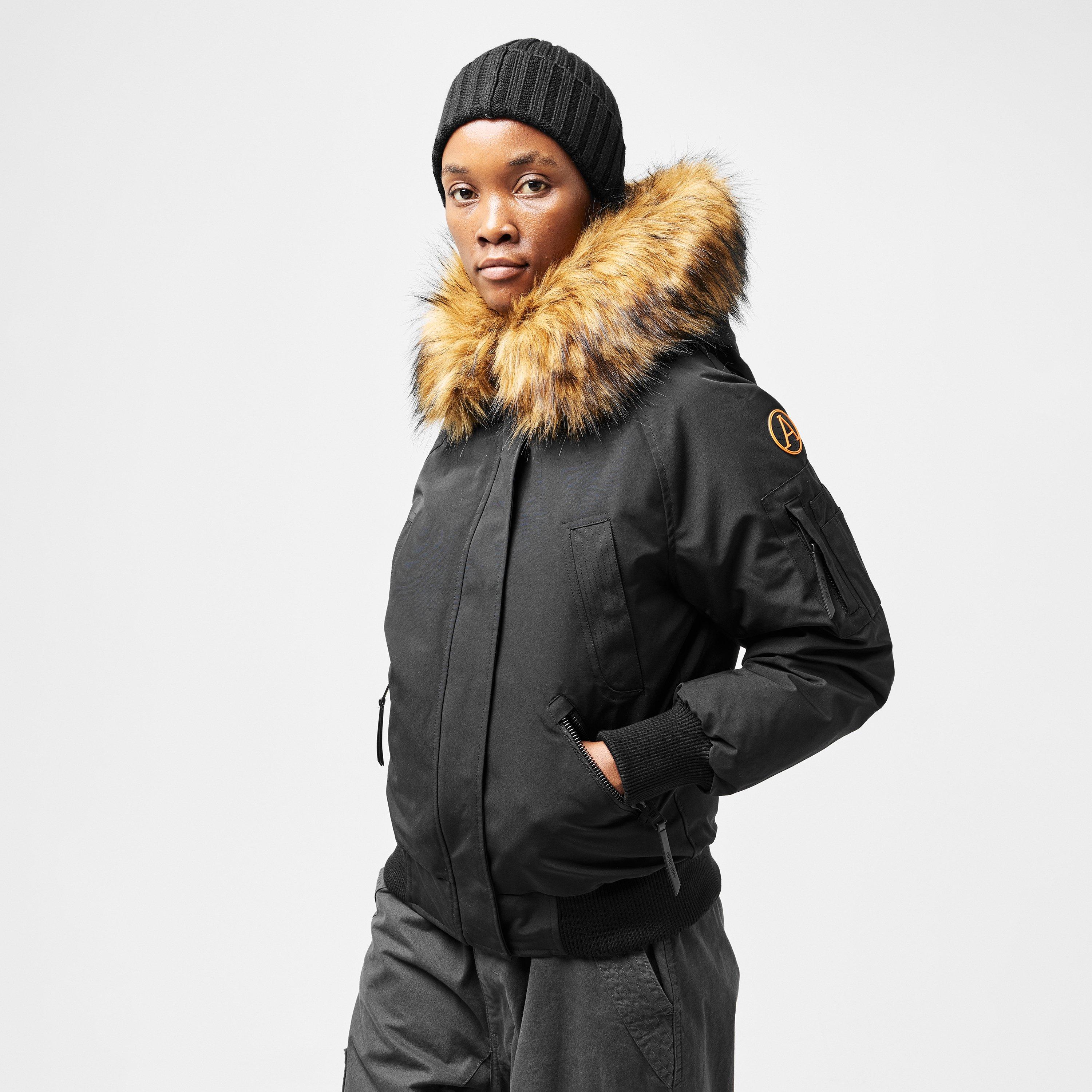 Black - Arctic Army - Women's  Insulated Water-Repellent Bomber Jacket - 3