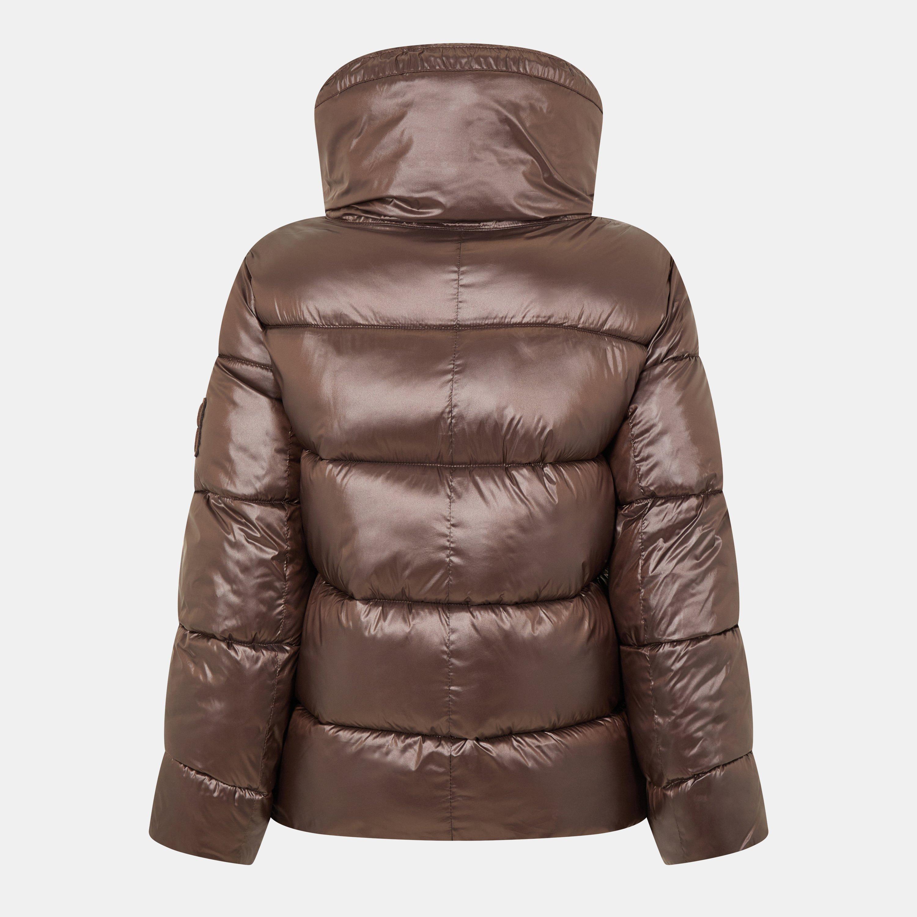 Chocolate - DKNY - Women's Shorts Quilted Puffer Jacket - 2