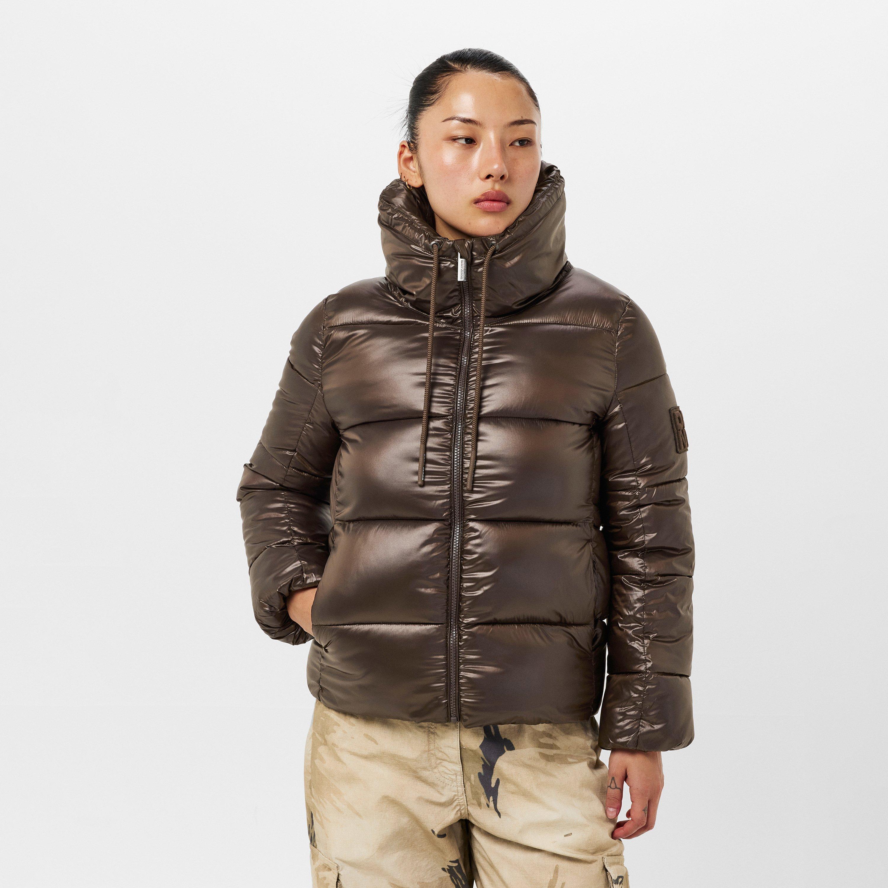 Chocolate - DKNY - Women's Shorts Quilted Puffer Jacket - 3