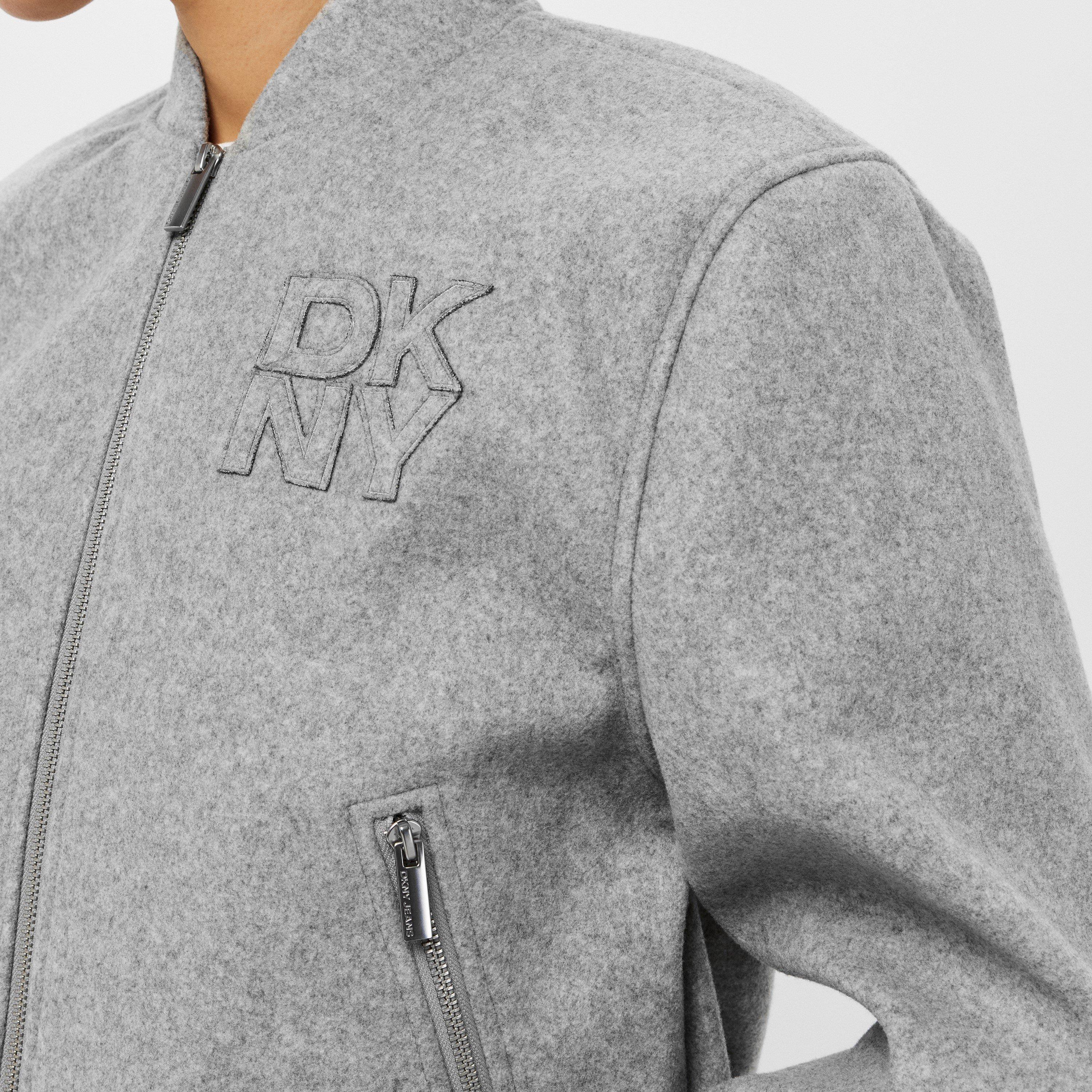 Grey - DKNY - Women's  Logo Bomber Jacket - 5
