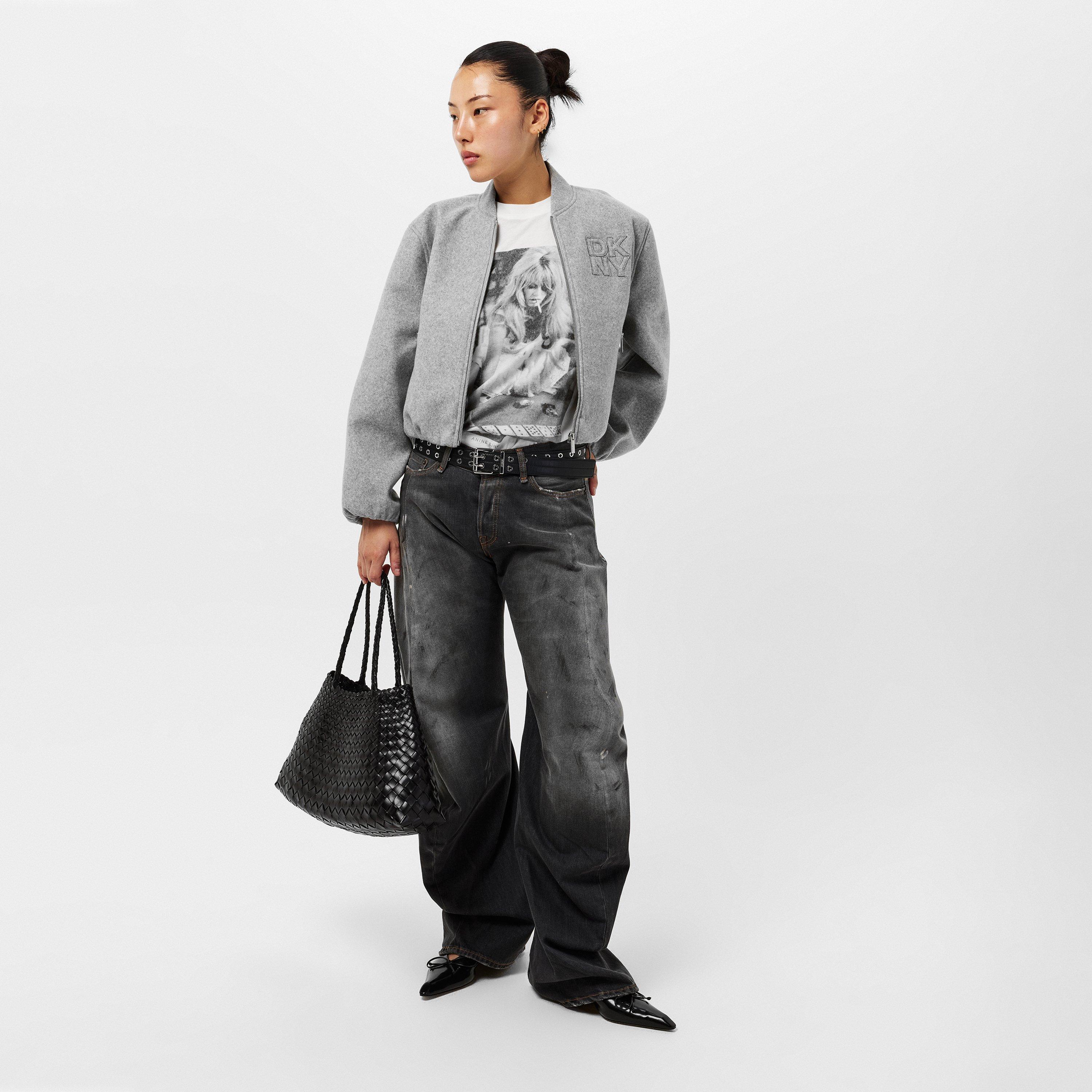 Grey - DKNY - Women's  Logo Bomber Jacket - 6