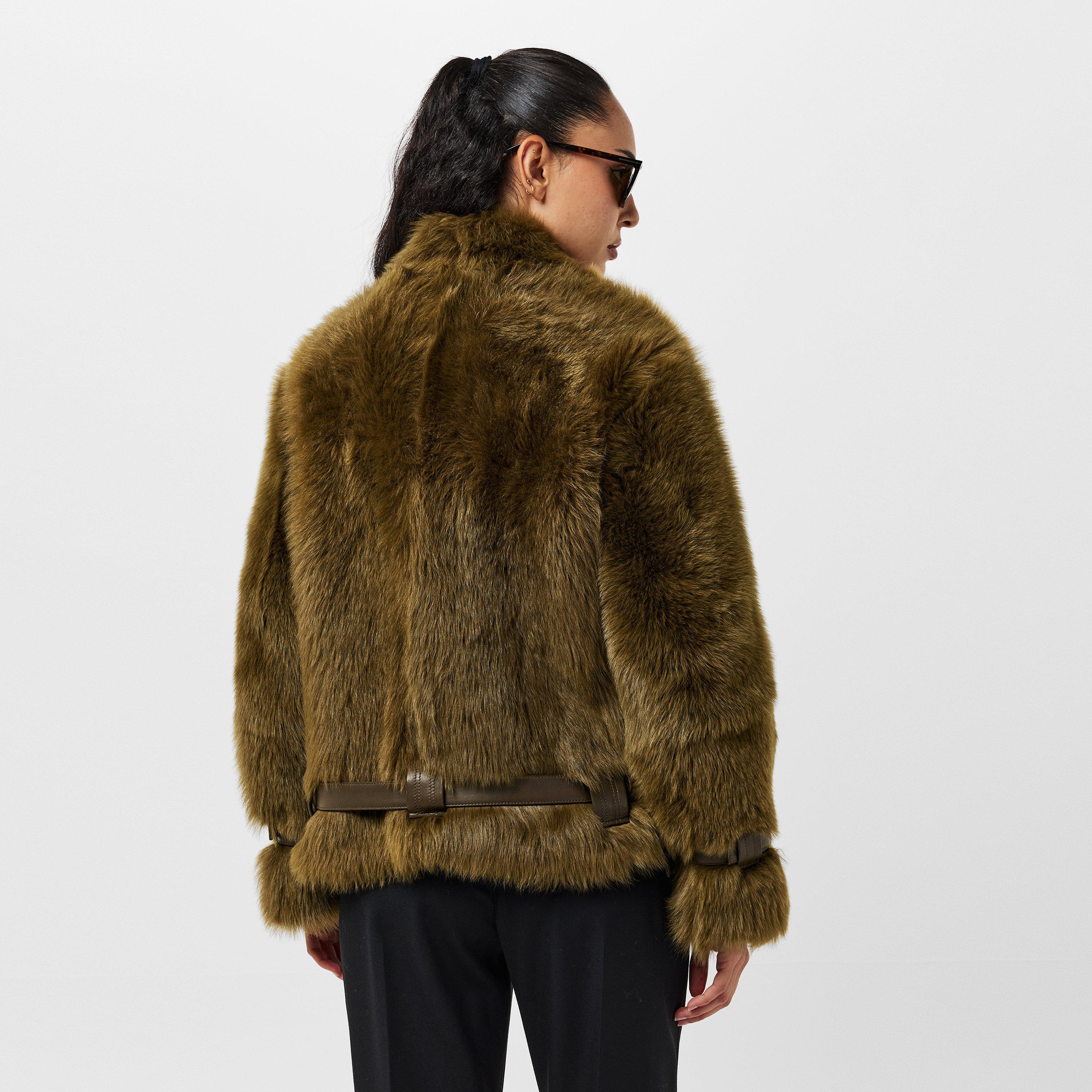 Green - Tom Ford - Women's Shearling Jacket, Stylish Fabric - 4