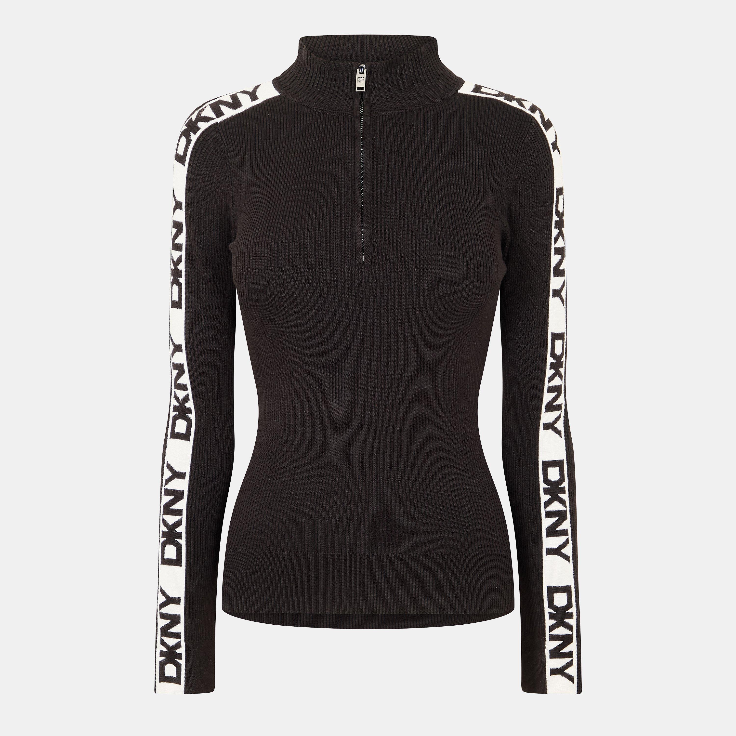Black - DKNY - Women's Tape Knitted Top - 1