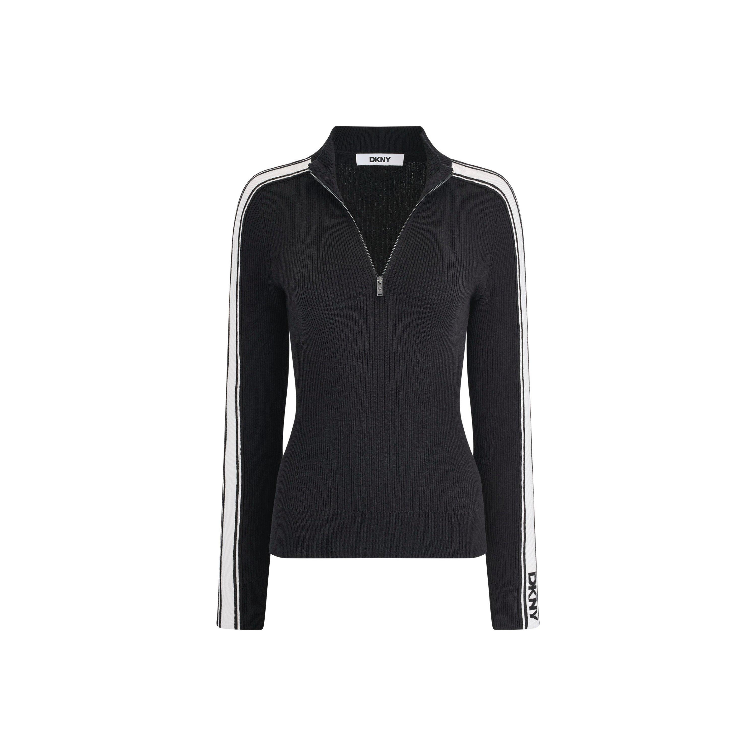 Black/Ivory - DKNY - Women's Tape Knitted Top - 9