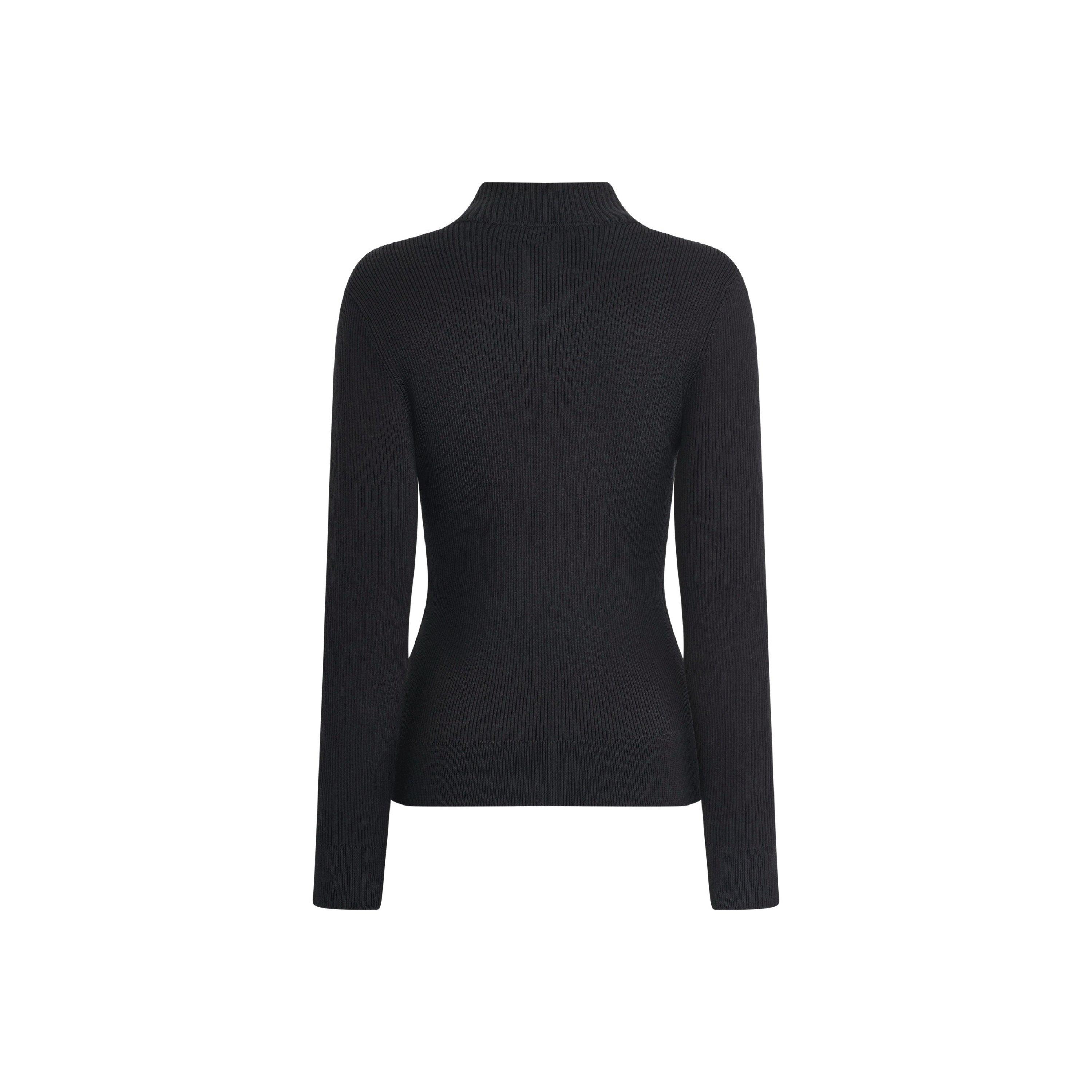 Black/Ivory - DKNY - Women's Tape Knitted Top - 10