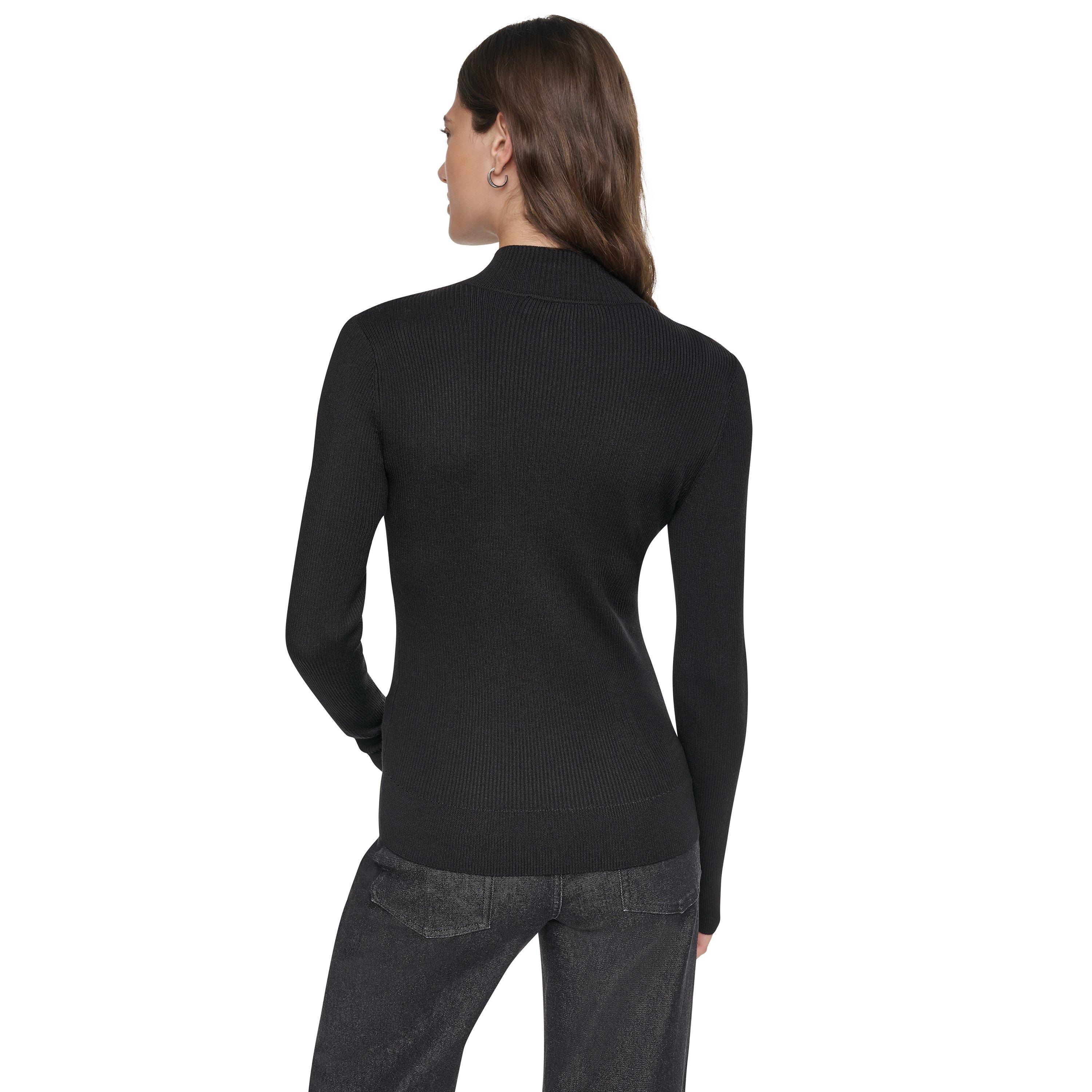 Black/Ivory - DKNY - Women's Tape Knitted Top - 4