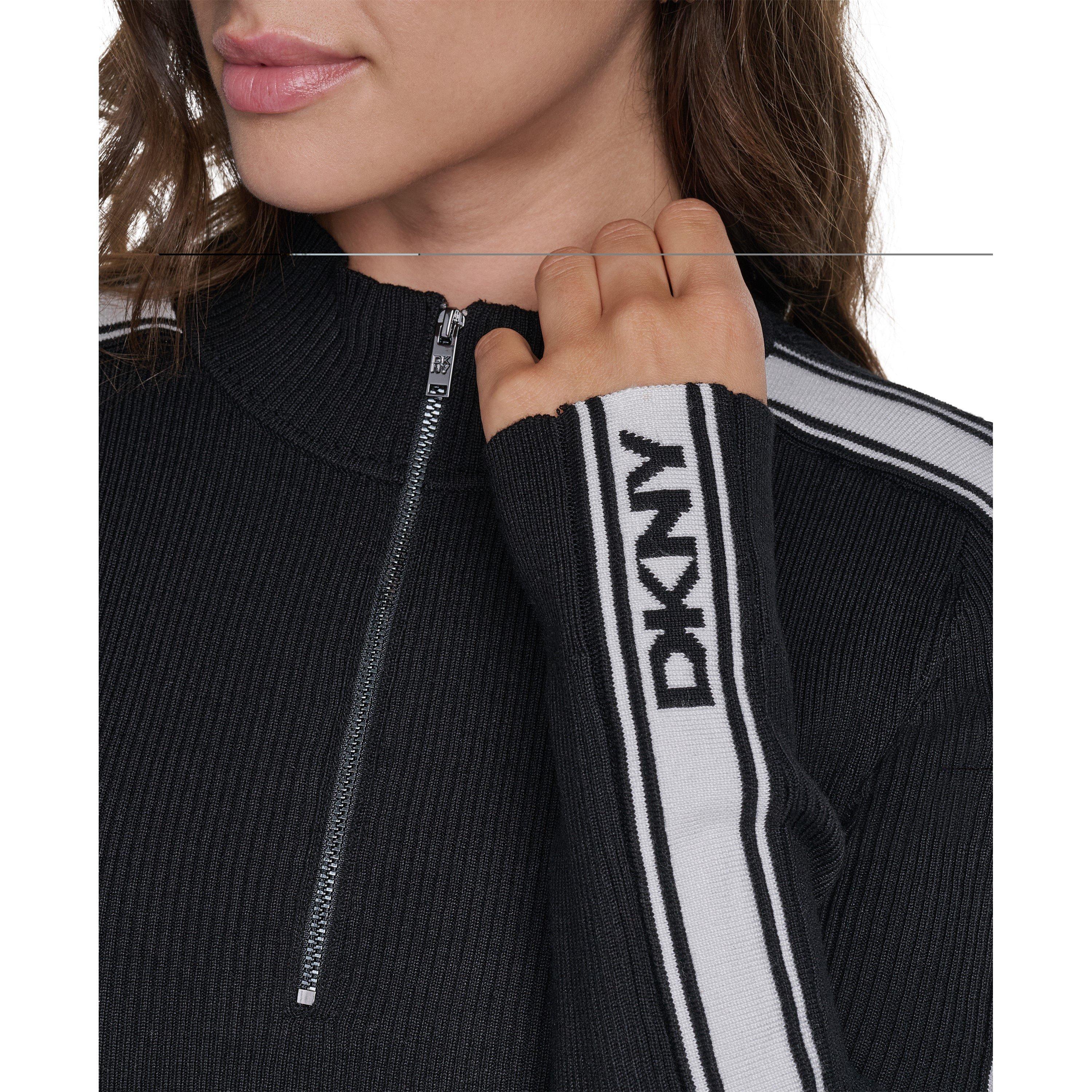 Black/Ivory - DKNY - Women's Tape Knitted Top - 5