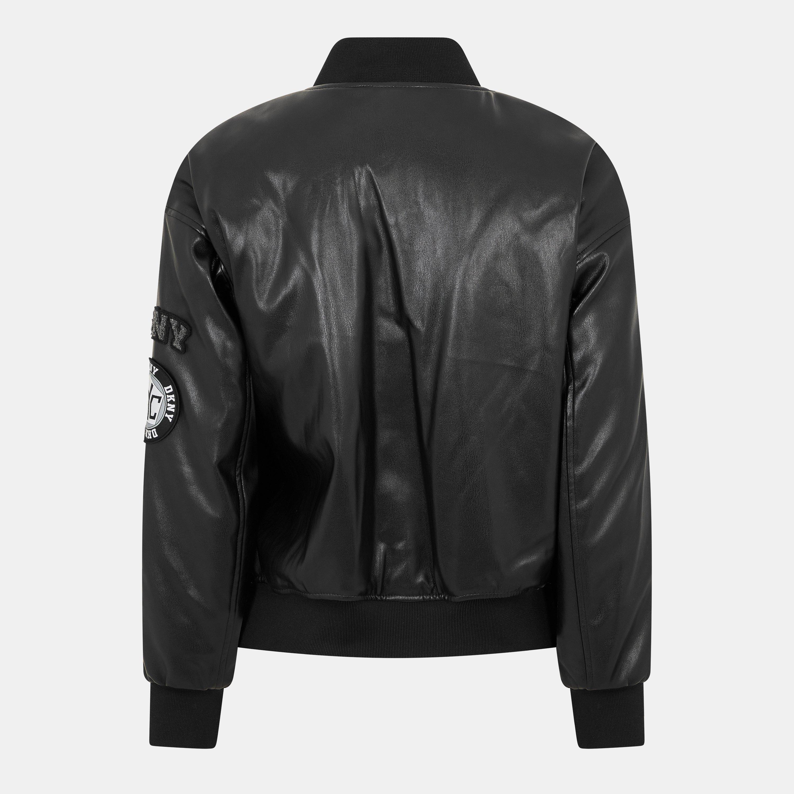 Black - DKNY - Women's Pin Bomber Jacket - 2